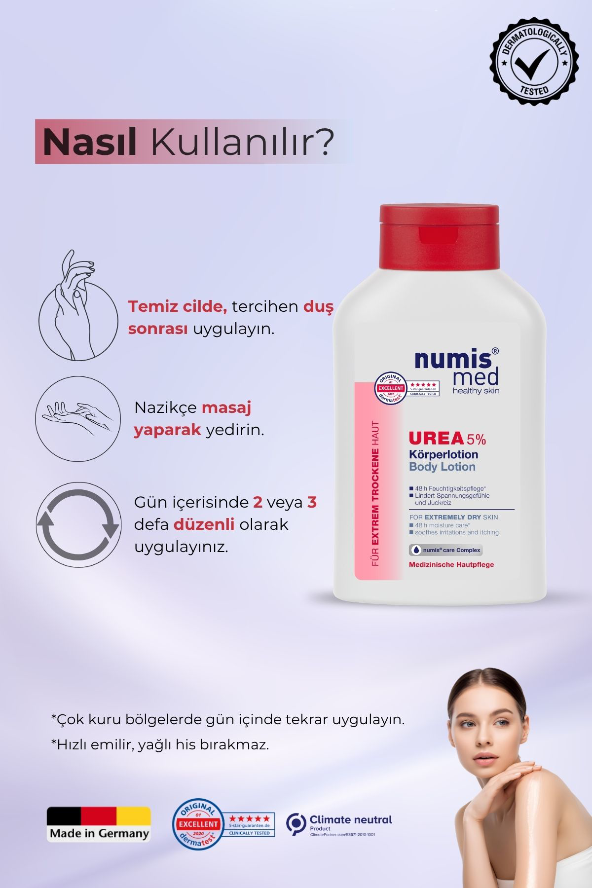 UREA %5 Vücut Losyonu 300 ml – Aşırı Kuru, Hassas ve Kaşıntılı Ciltler İçin Nemlendirici