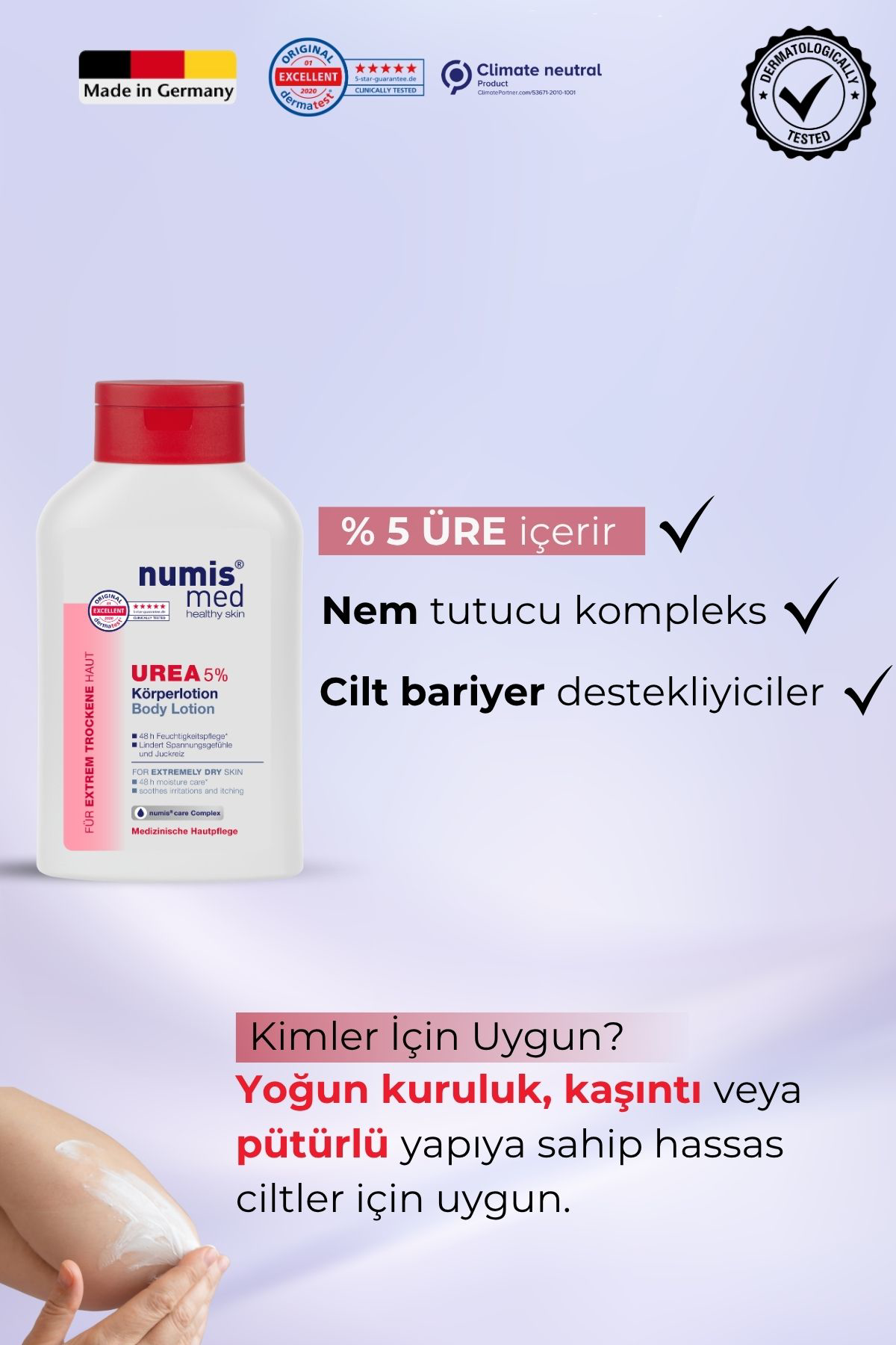 UREA %5 Vücut Losyonu 300 ml – Kuru, Hassas ve Kaşıntılı Ciltler İçin Nemlendirici