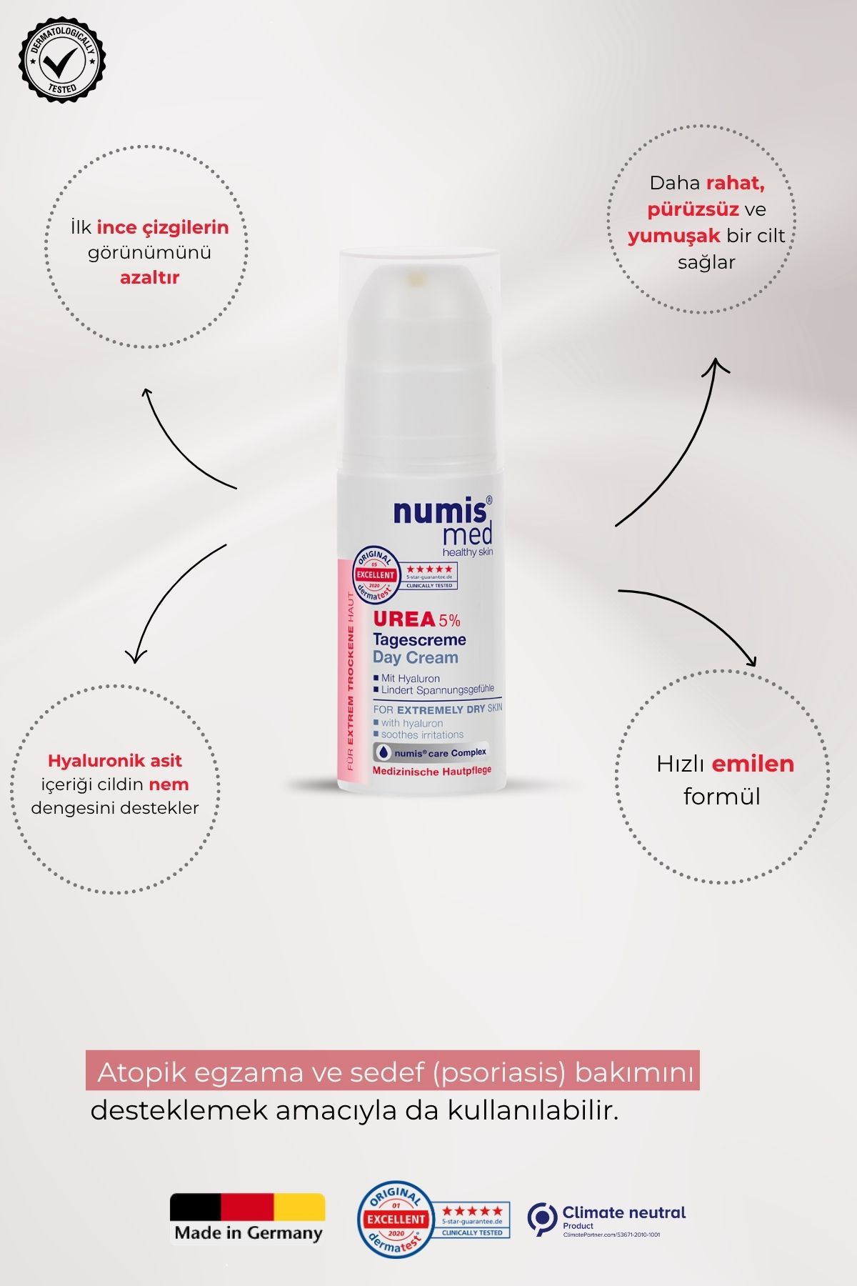 UREA %5 Yüz Kremi 50 ml - Kuru ve Hassas Ciltler İçin Günlük Nemlendirici Yüz Bakım Kremi UREA %5 Yüz Kremi 50 ml - Kuru ve Hassas Ciltler İçin Günlük Nemlendirici Yüz Bakım Kremi