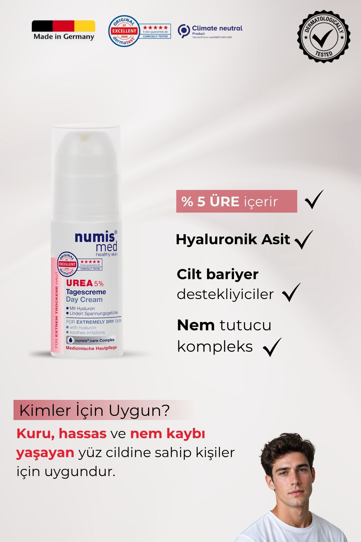 UREA %5 Yüz Kremi 50 ml - Kuru ve Hassas Ciltler İçin Günlük Nemlendirici Yüz Bakım Kremi UREA %5 Yüz Kremi 50 ml - Kuru ve Hassas Ciltler İçin Günlük Nemlendirici Yüz Bakım Kremi