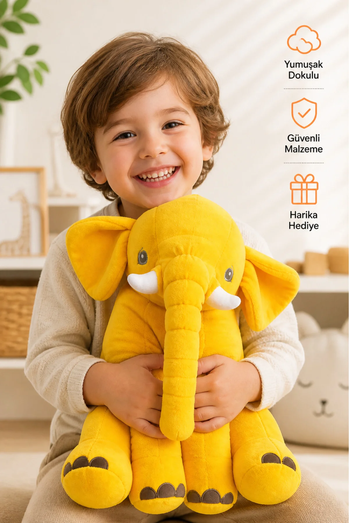 Üretici Firma Nisababytasarım Dan Uyku Arkadaşım Fil 65 Cm Jumbo 