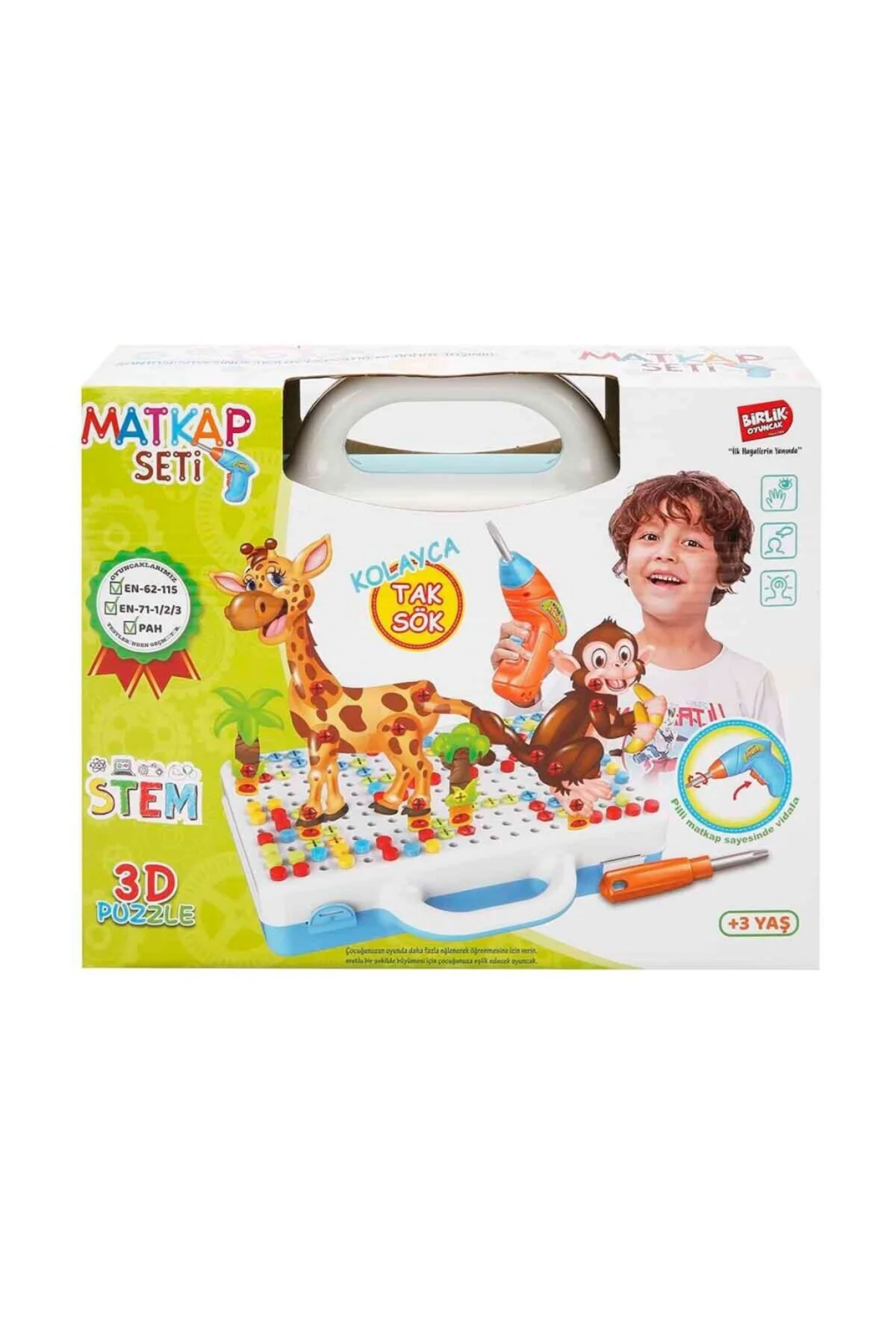 URT014-001 3D Eğitici Matkap Seti Hayvanlar