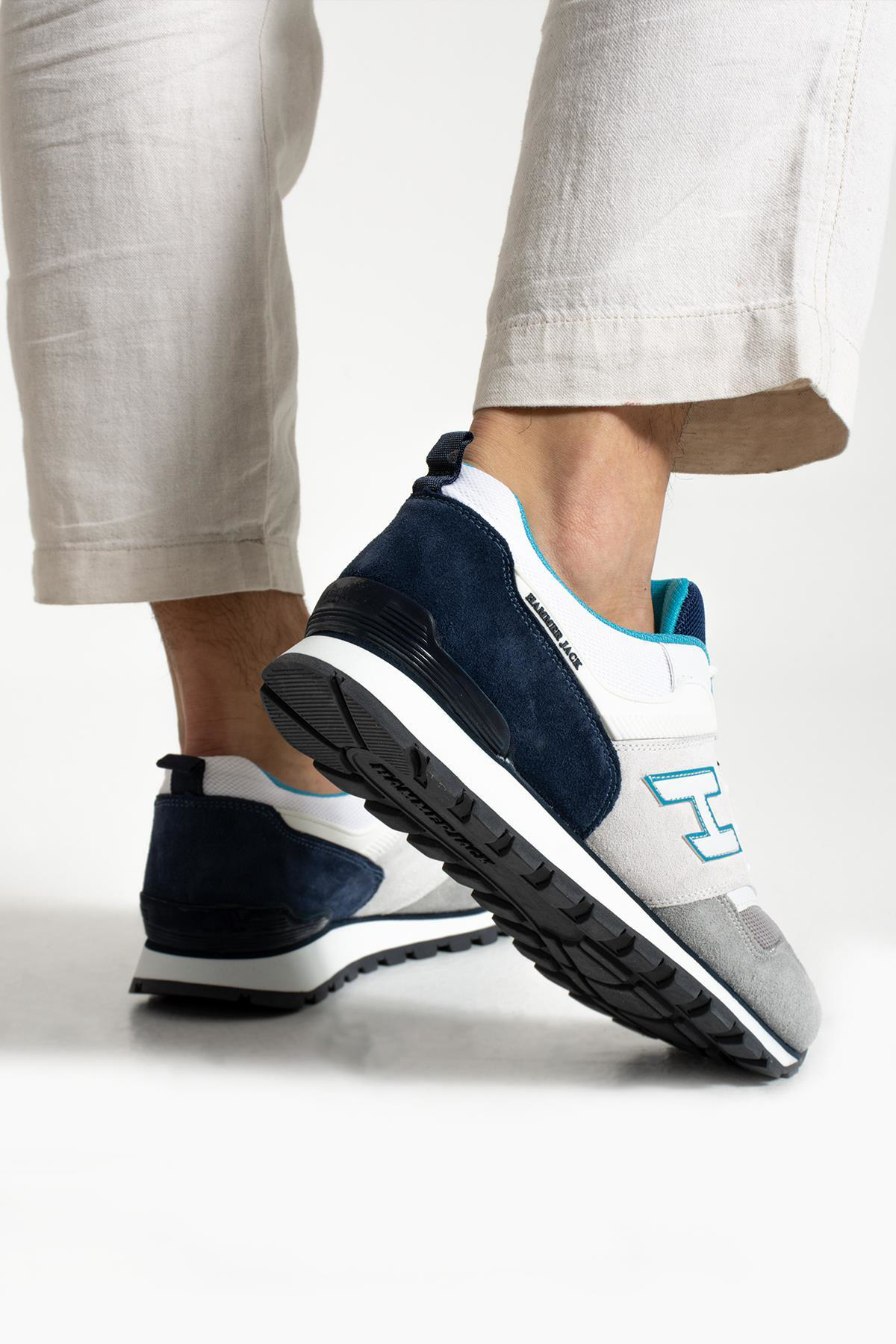 Hammer Jack Uruguay Hakiki Deri Ciment-Mavi Erkek Spor Ayakkabı