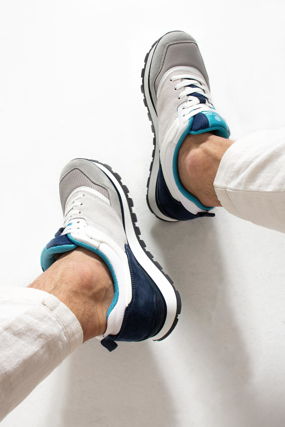 Hammer Jack Uruguay Hakiki Deri Ciment-Mavi Erkek Spor Ayakkabı