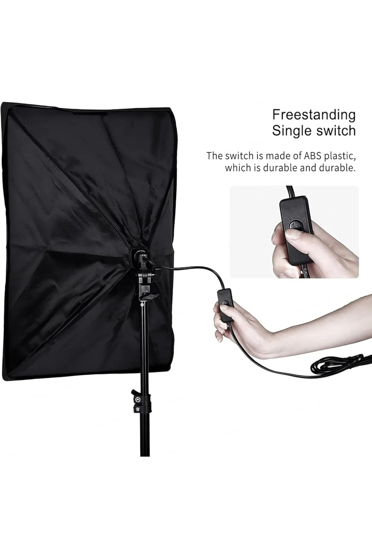 Ürün, Reklam, Moda, Makyaj, Stüdyo Çekimleri için 50x70cm Softbox 4 Duylu Led Sürekli Işık