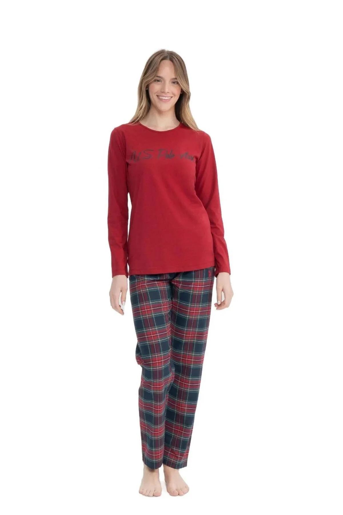 U.S. Polo Assn. 17131 Ekose Desenli Uzun Kollu Yuvarlak Yaka Pijama Takımı Fiyatı, Yorumları ve Özellikleri