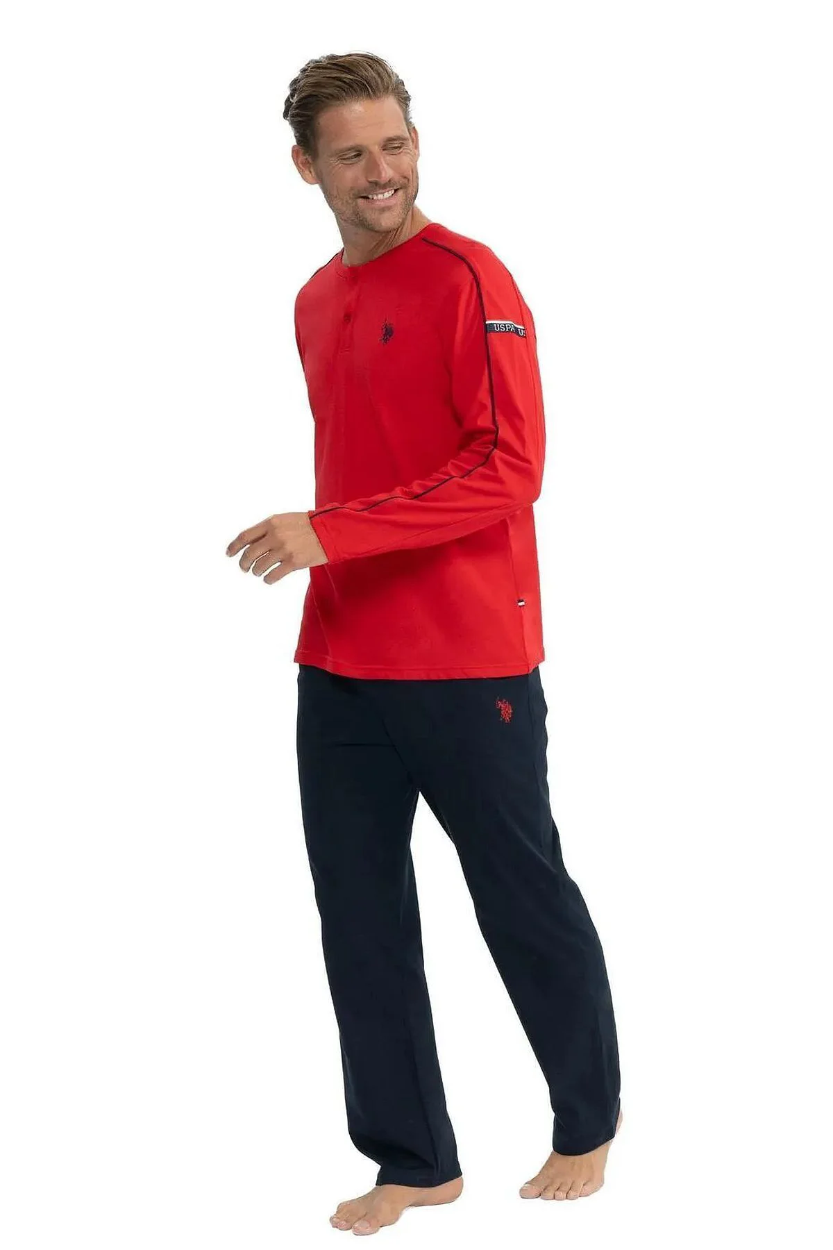 U.s Polo Assn. 18836 Erkek Uzun Kollu Yuvarlak Yaka Pijama Takımı