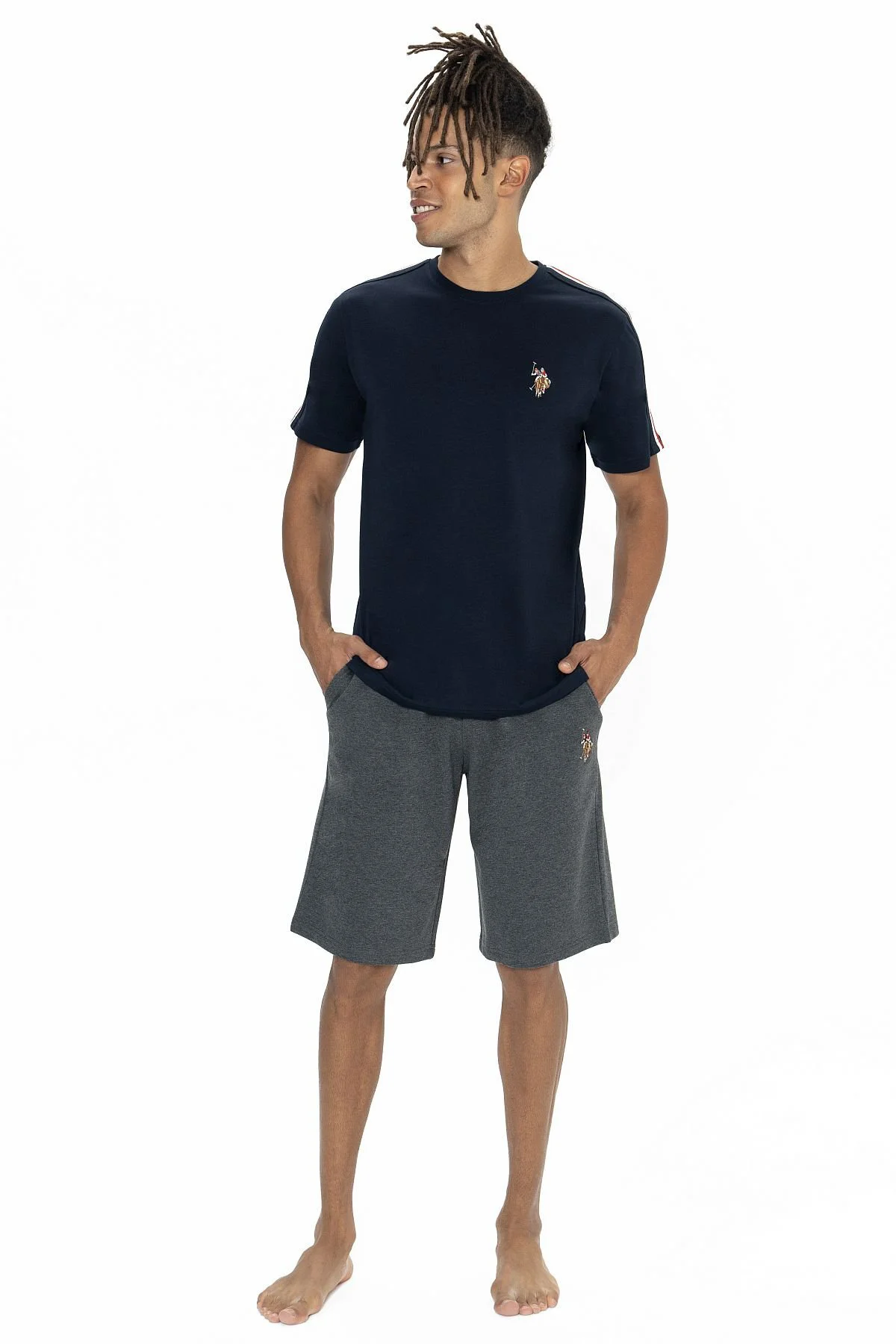 U.s Polo Assn. 18868 Erkek Kısa Kollu Bisiklet Yaka Şortlu Pijama