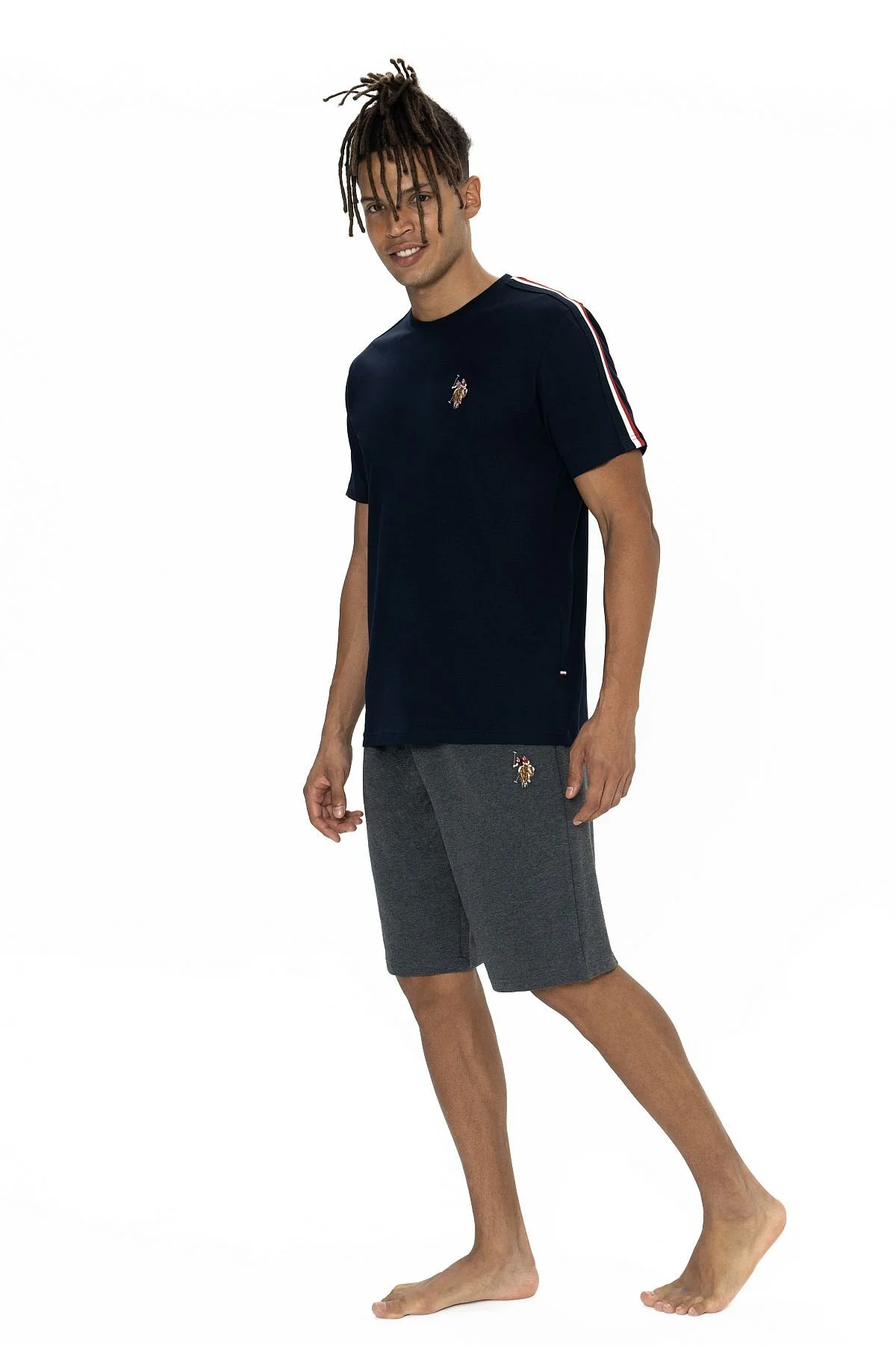 U.s Polo Assn. 18868 Erkek Kısa Kollu Bisiklet Yaka Şortlu Pijama