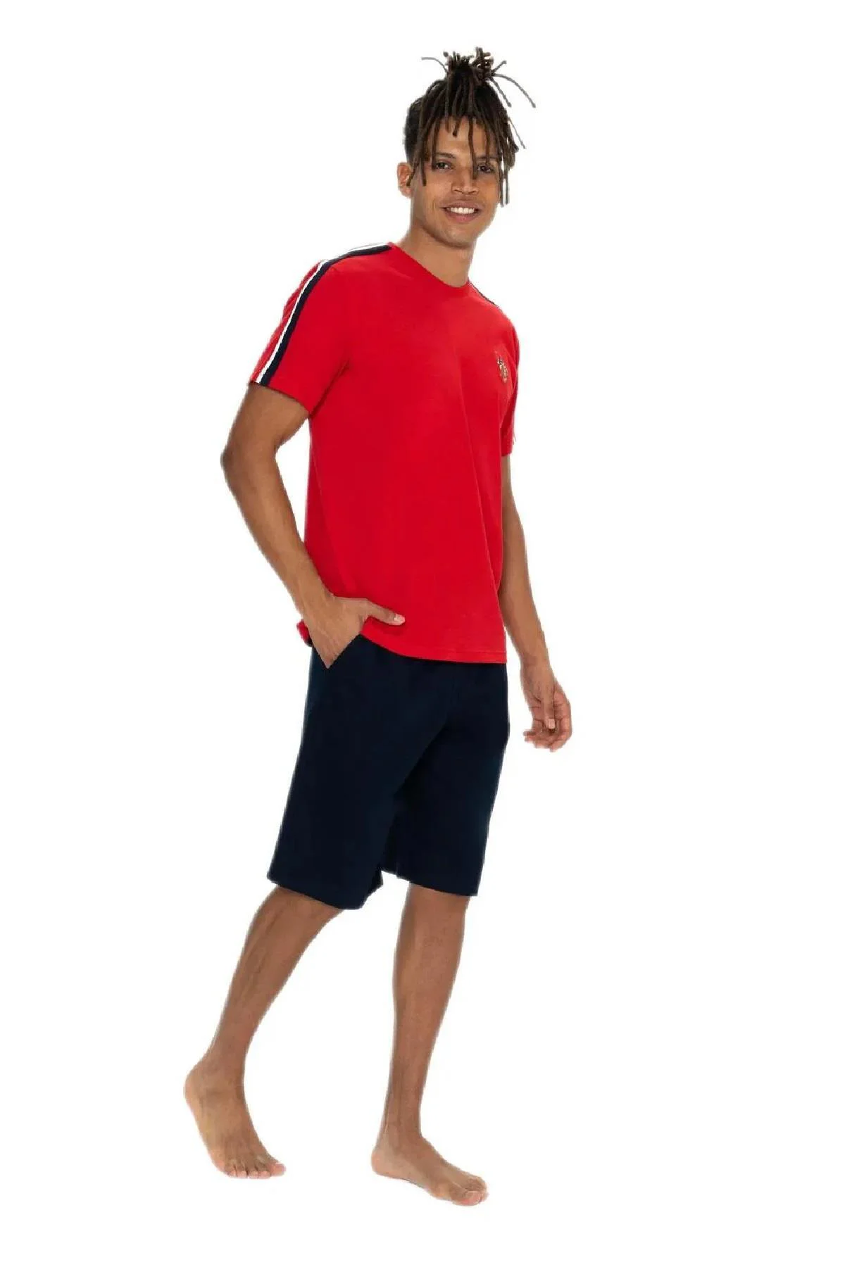 U.S. Polo Assn. 18868 Yarım Kollu Sıfır Yaka Spor Şort Takım