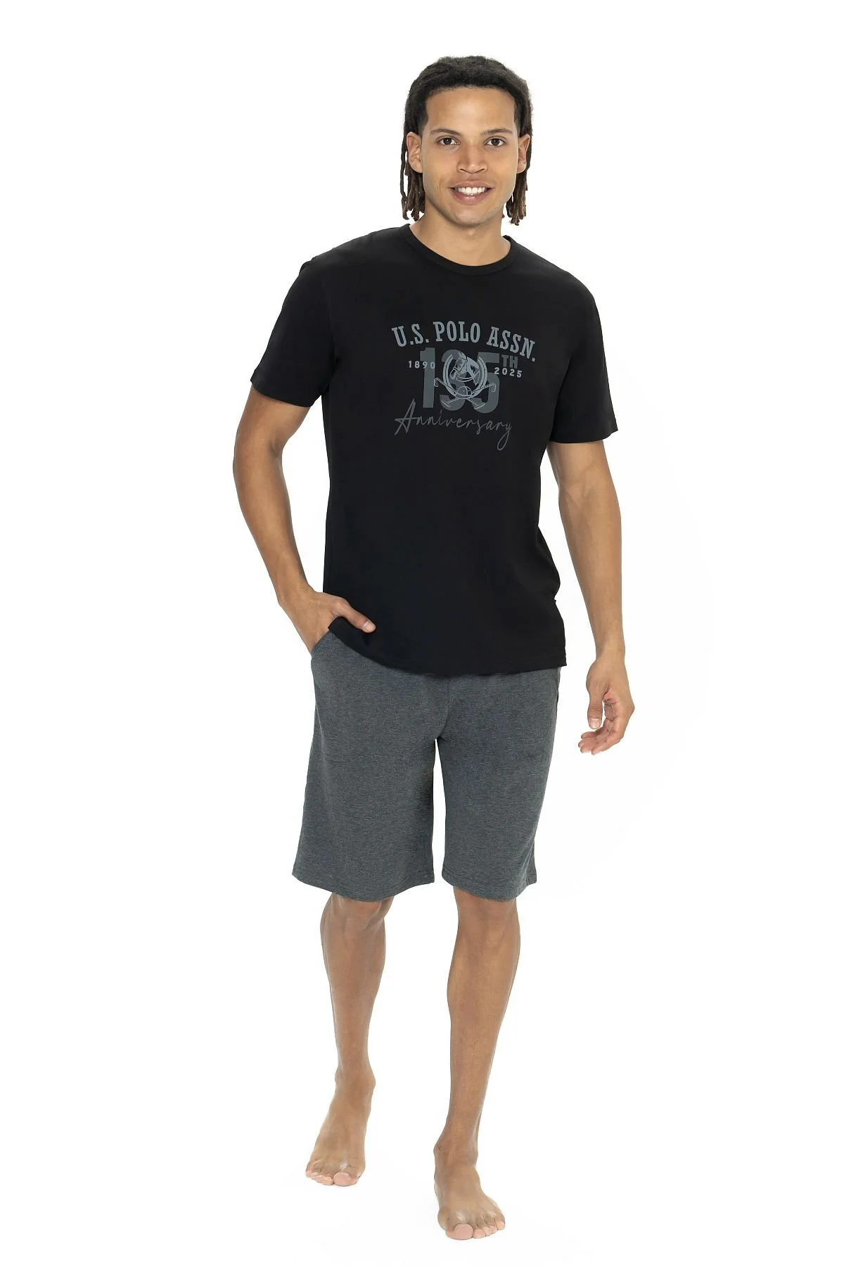 U.s Polo Assn. 18884 Erkek Kısa Kollu Bisiklet Yaka Şortlu Pijama