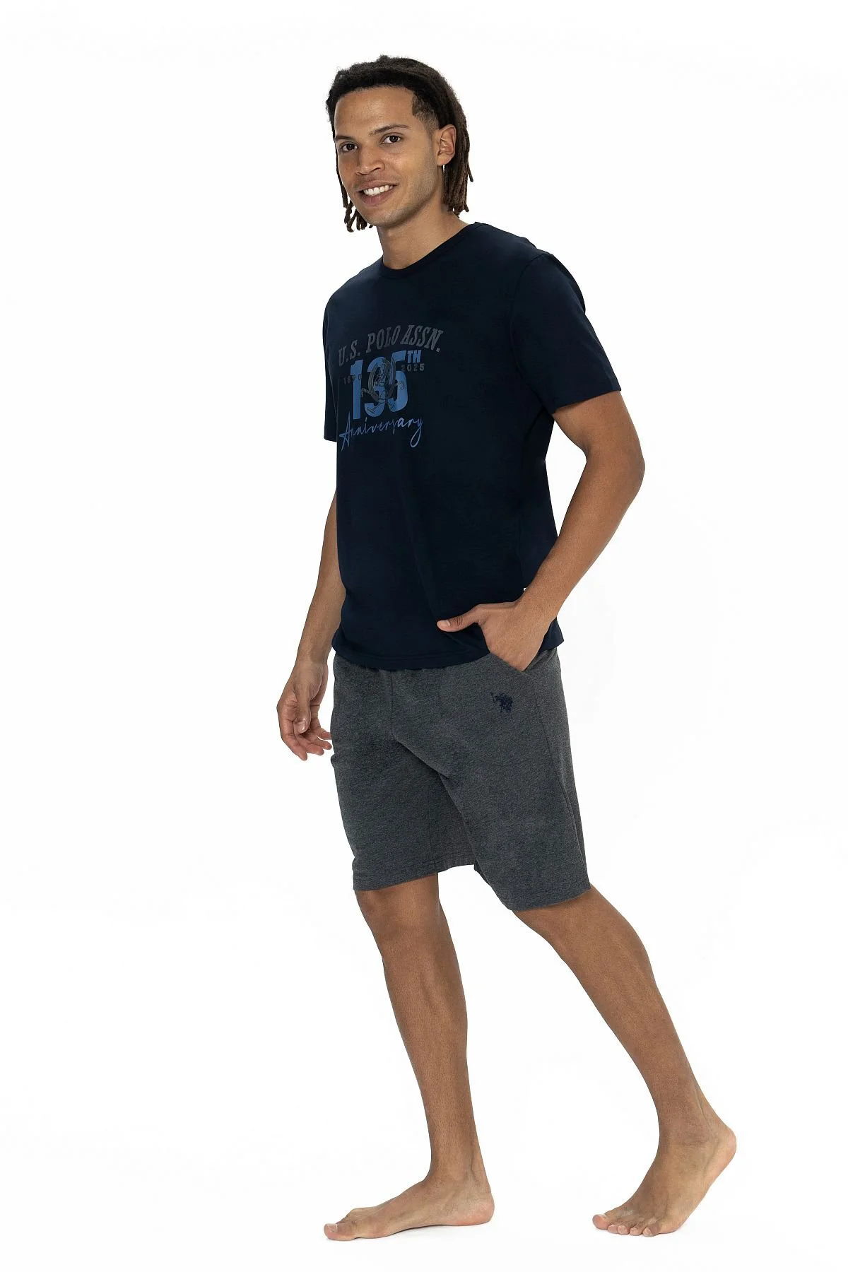 U.s Polo Assn. 18884 Erkek Kısa Kollu Bisiklet Yaka Şortlu Pijama