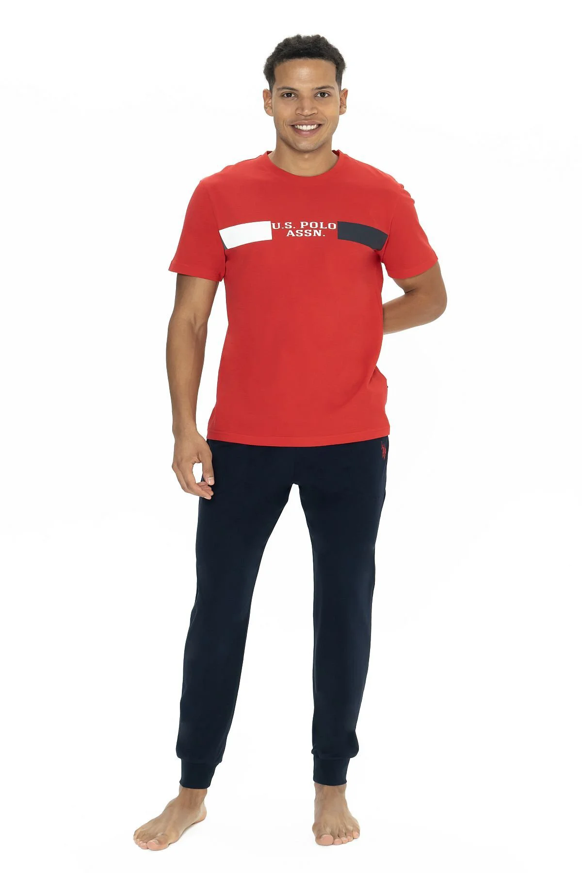 U.s Polo Assn. 18888 Erkek Kısa Kollu Bisiklet Yaka Paçası Lastik