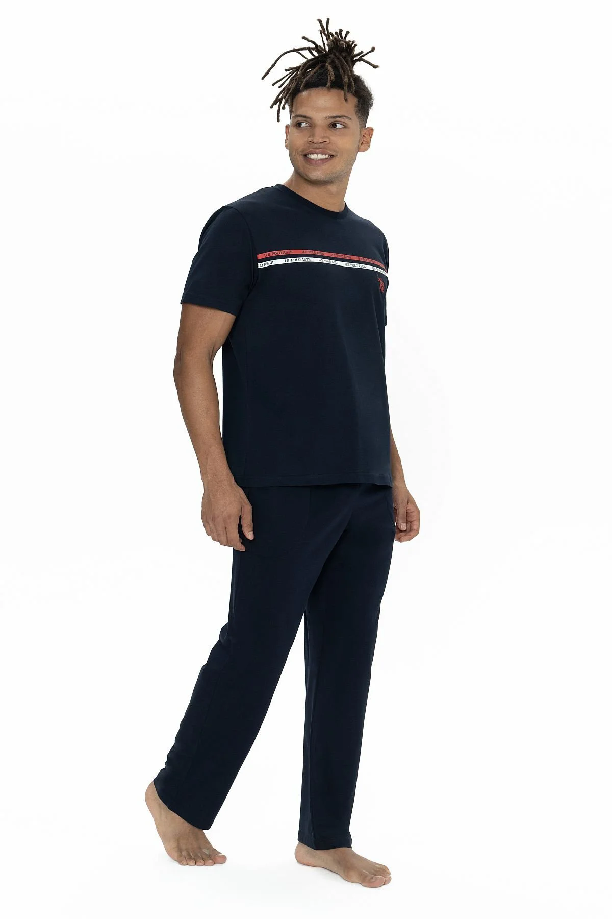 U.s Polo Assn. 18895 Erkek Kısa Kollu Bisiklet Yaka Pijama Takımı
