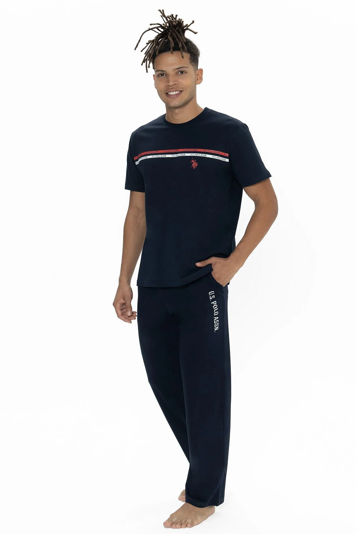 U.s Polo Assn. 18895 Erkek Kısa Kollu Bisiklet Yaka Pijama Takımı