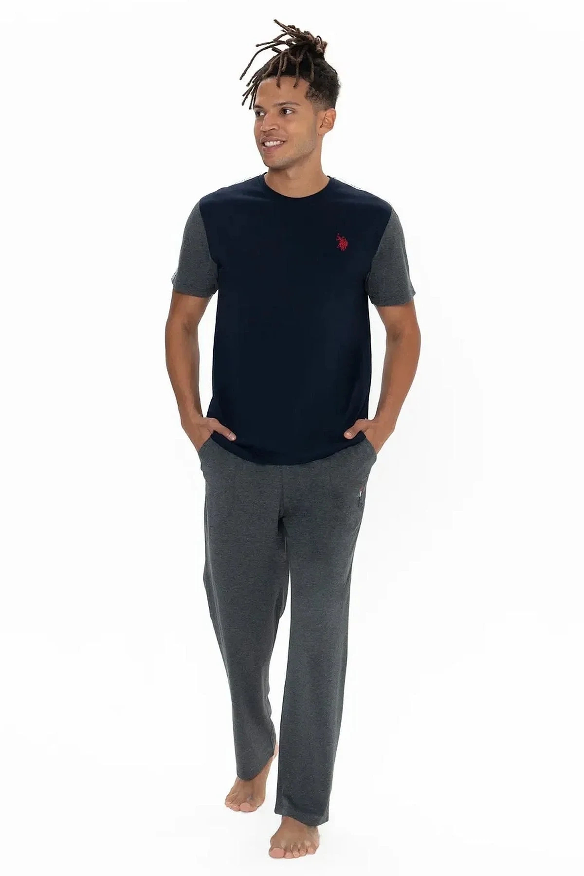 U.s Polo Assn. 18898 Erkek Kısa Kollu Bisiklet Yaka Pijama Takımı