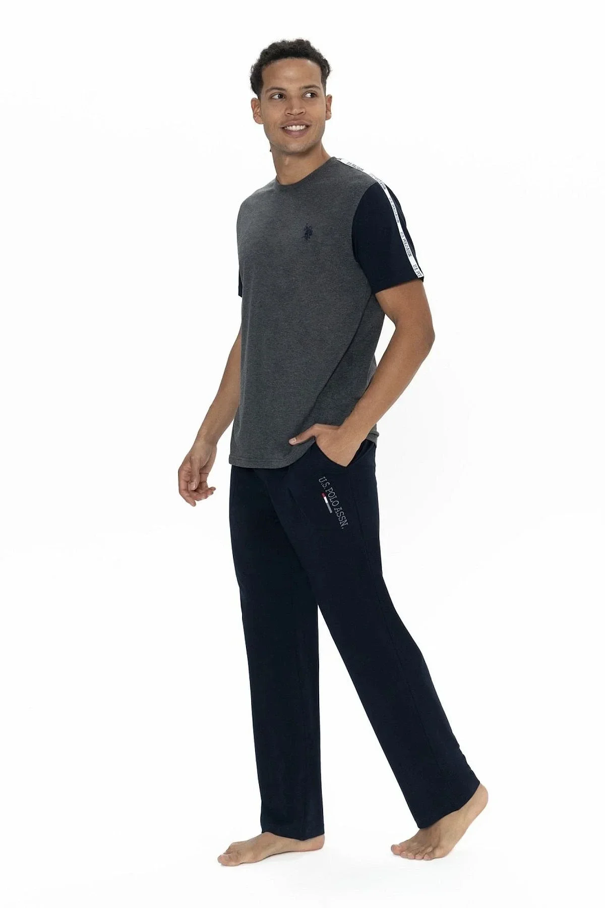 U.s Polo Assn. 18898 Erkek Kısa Kollu Bisiklet Yaka Pijama Takımı