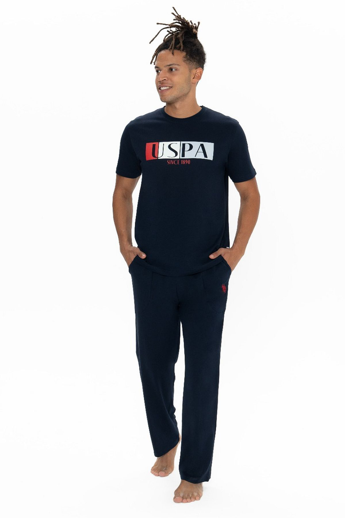 U.s Polo Assn. 18899 Erkek Kısa Kollu Bisiklet Yaka Pijama Takımı