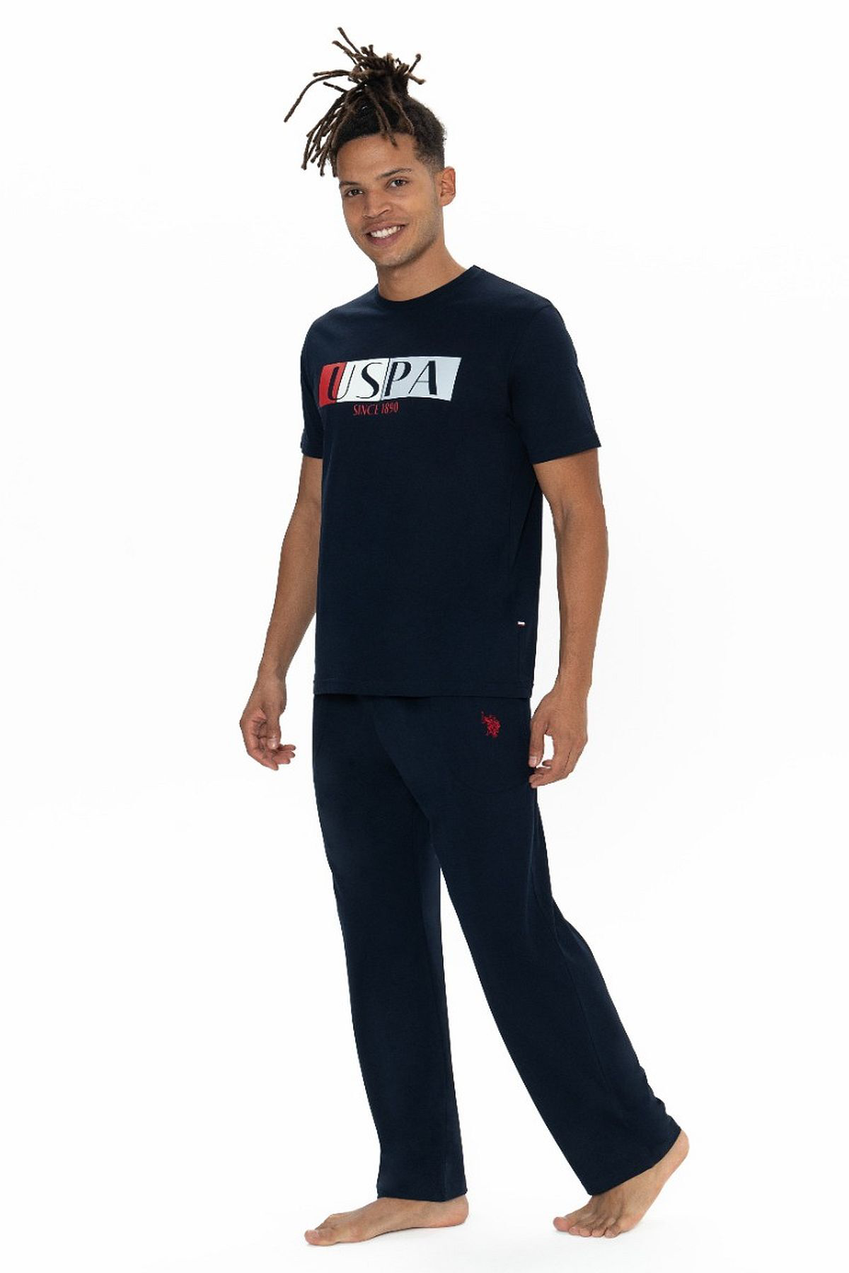 U.s Polo Assn. 18899 Erkek Kısa Kollu Bisiklet Yaka Pijama Takımı
