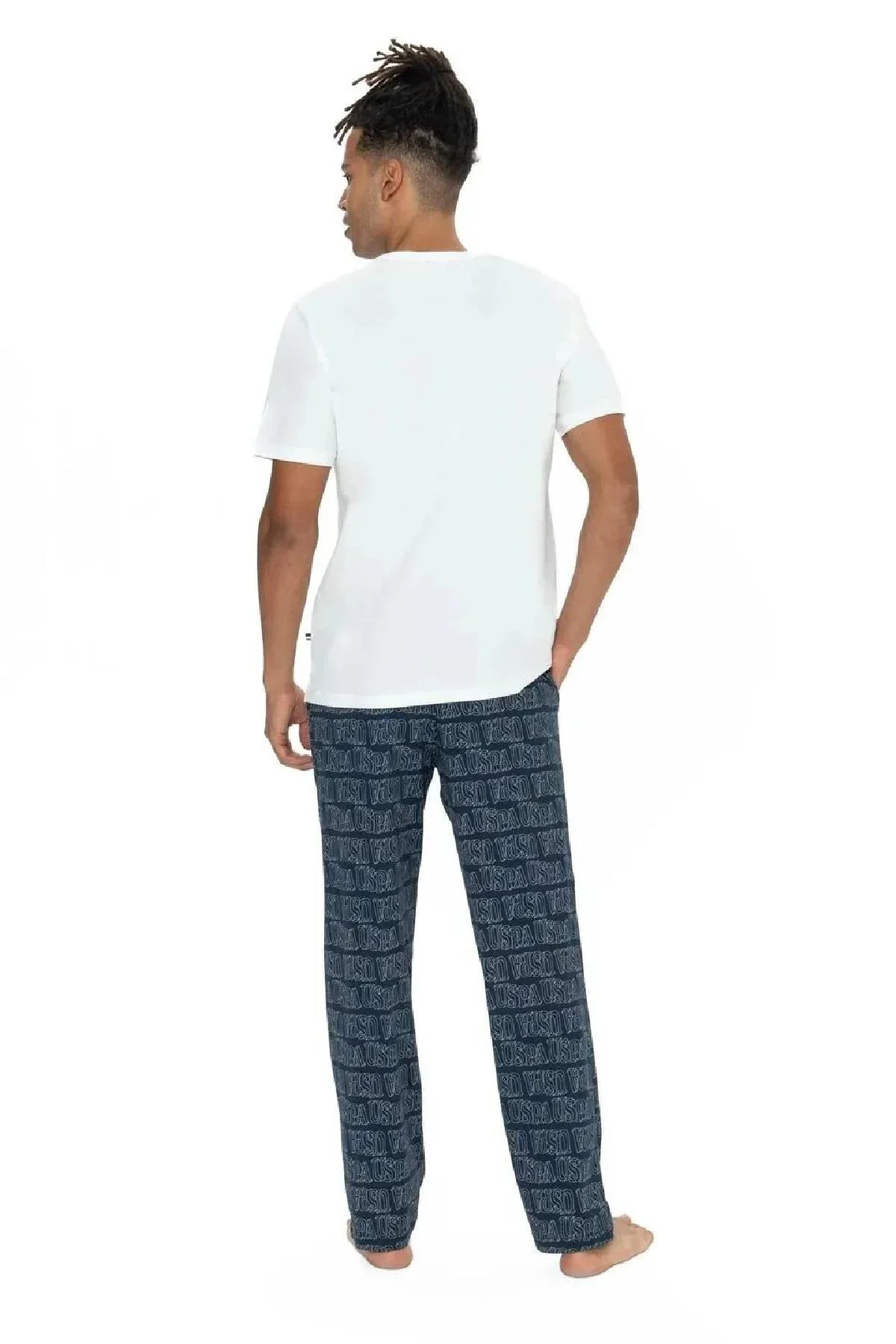U.S. Polo Assn. 18903 Yarım Kollu Sıfır Yaka 3 Lü Şort Pijama Tak