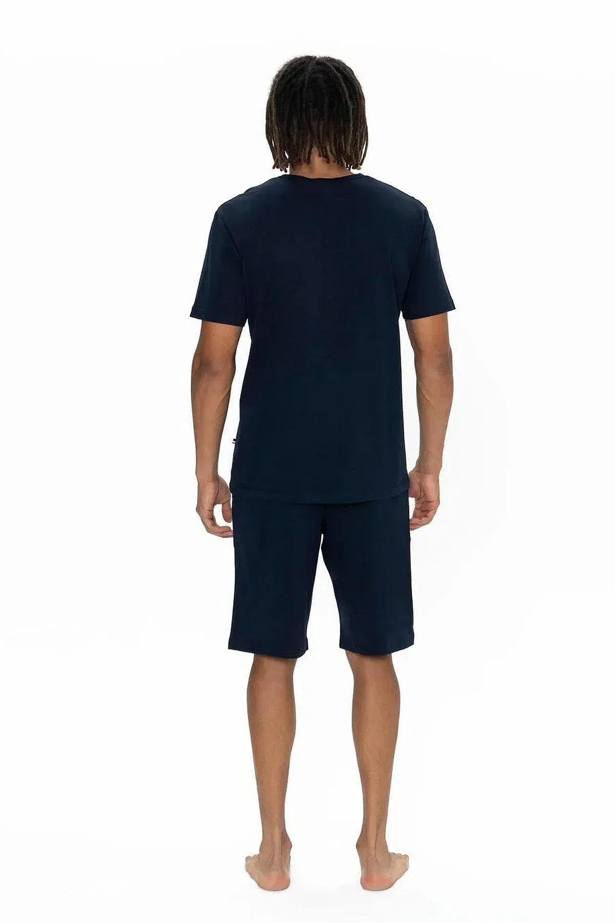 U.s Polo Assn. 18905 Erkek Kısa Kollu Bisiklet Yaka 3'lü Pijama Takımı-Lacivert - Görsel 3