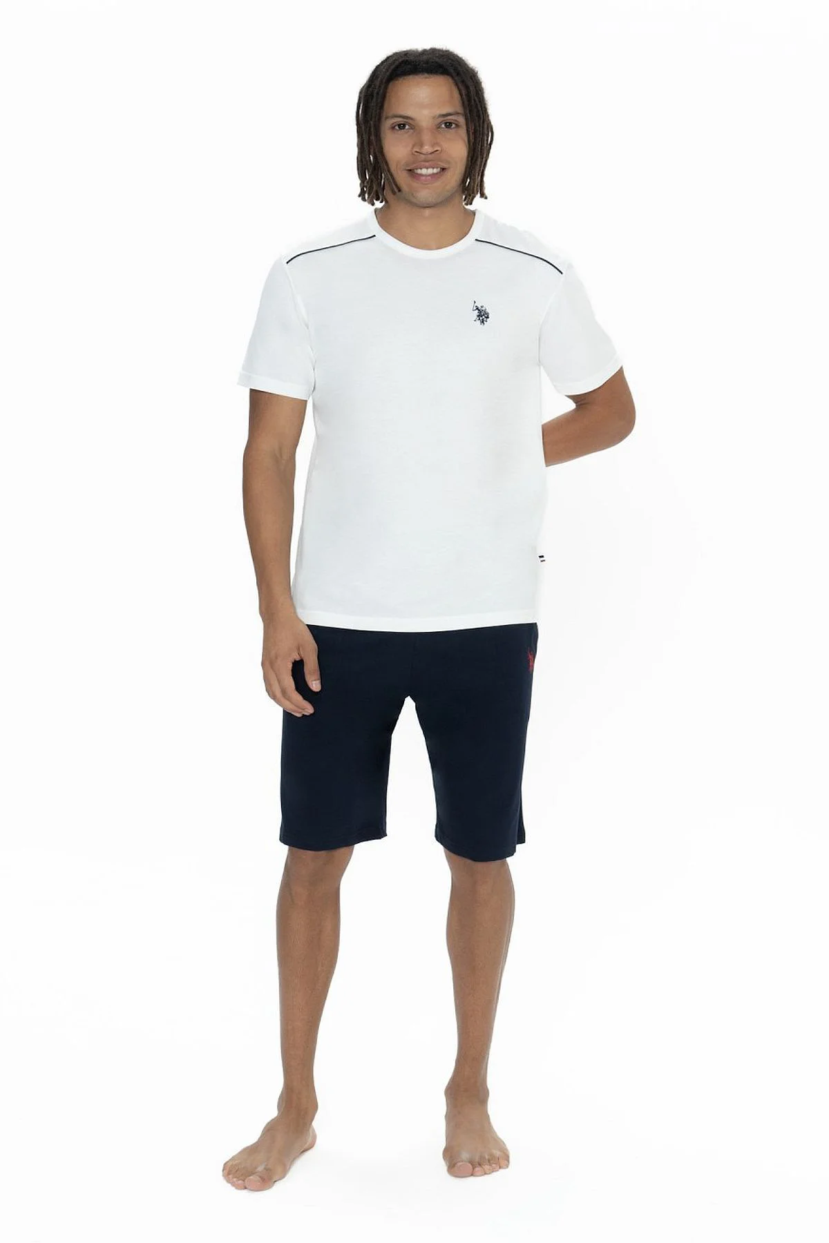 U.s Polo Assn. 18905 Erkek Kısa Kollu Bisiklet Yaka 3'lü Pijama T