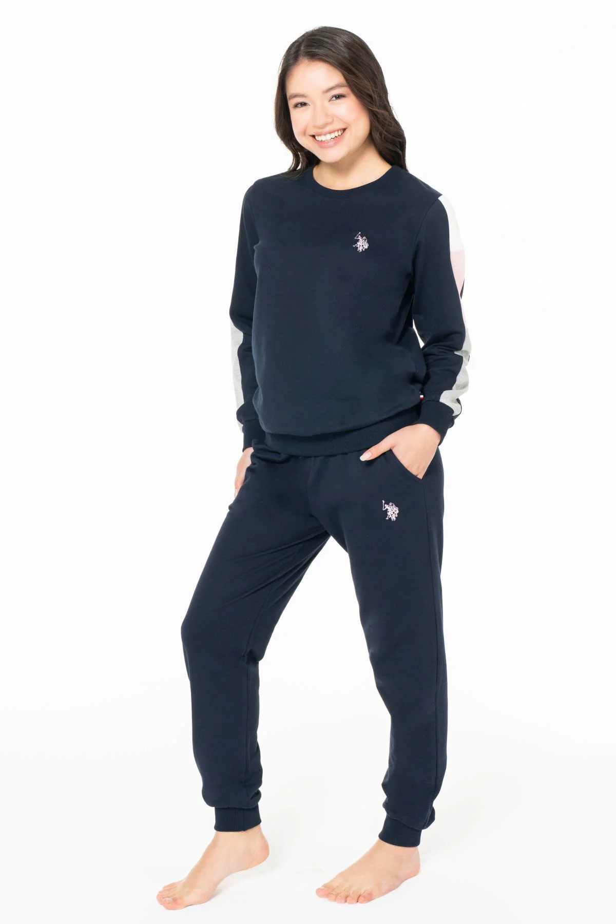 U.s Polo Assn. 20115 Kadın Uzun Kollu Bisiklet Yaka Paçası Bantlı
