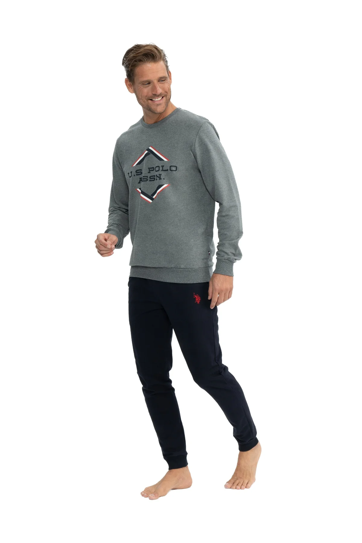 U.S. Polo Assn. Erkek Baskılı Lastik Paça Ev Giyim 11KBR.BO1NN.I.