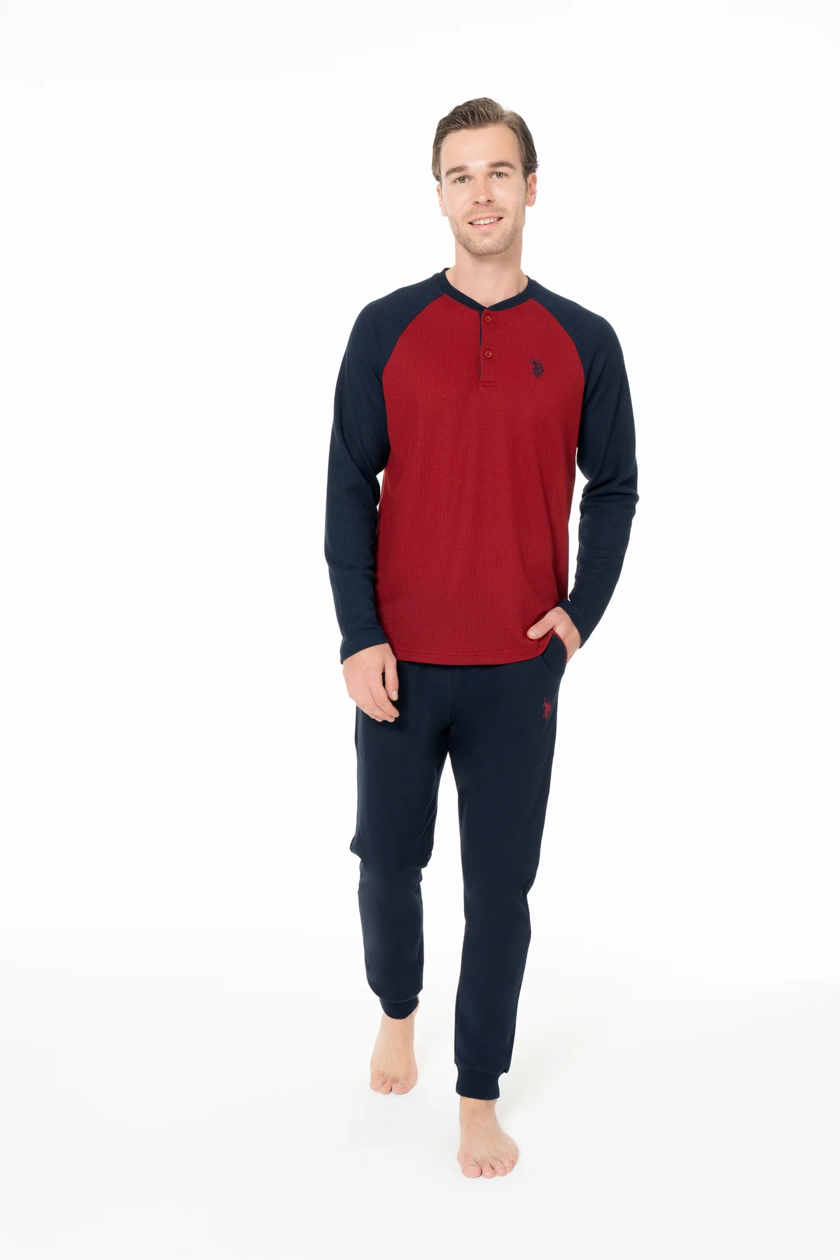 U.S. Polo Assn. Erkek Bordo battal Pijama Takım