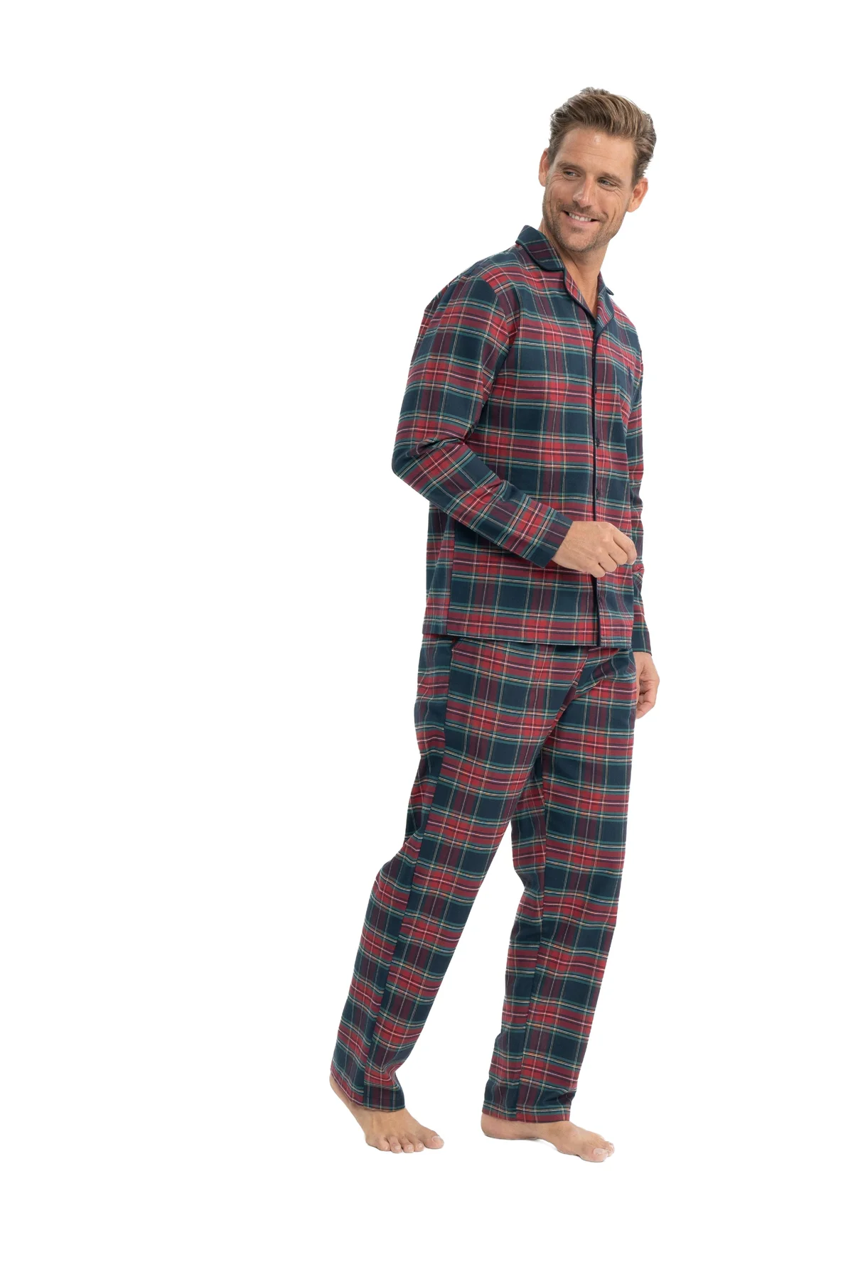 Erkek Bordo Ekoseli Boydan Patlı Pijama Takımı 1125K.Z1ET.A8.G.R.8.OU5.P2.023KMLKE