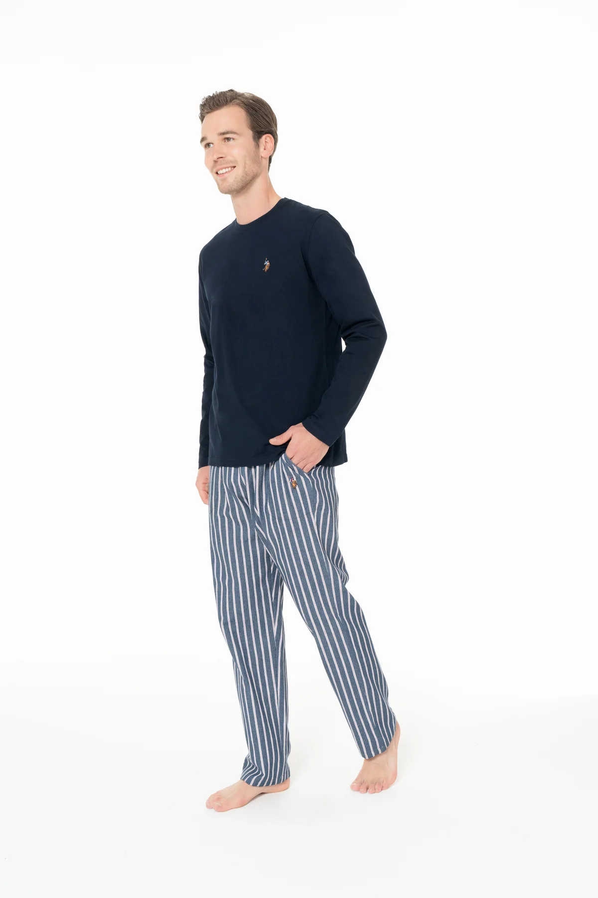 U.S. Polo Assn. Erkek Lacivert Pijama Takım U.S. Polo Assn. Erkek Lacivert Pijama Takım - Görsel 2