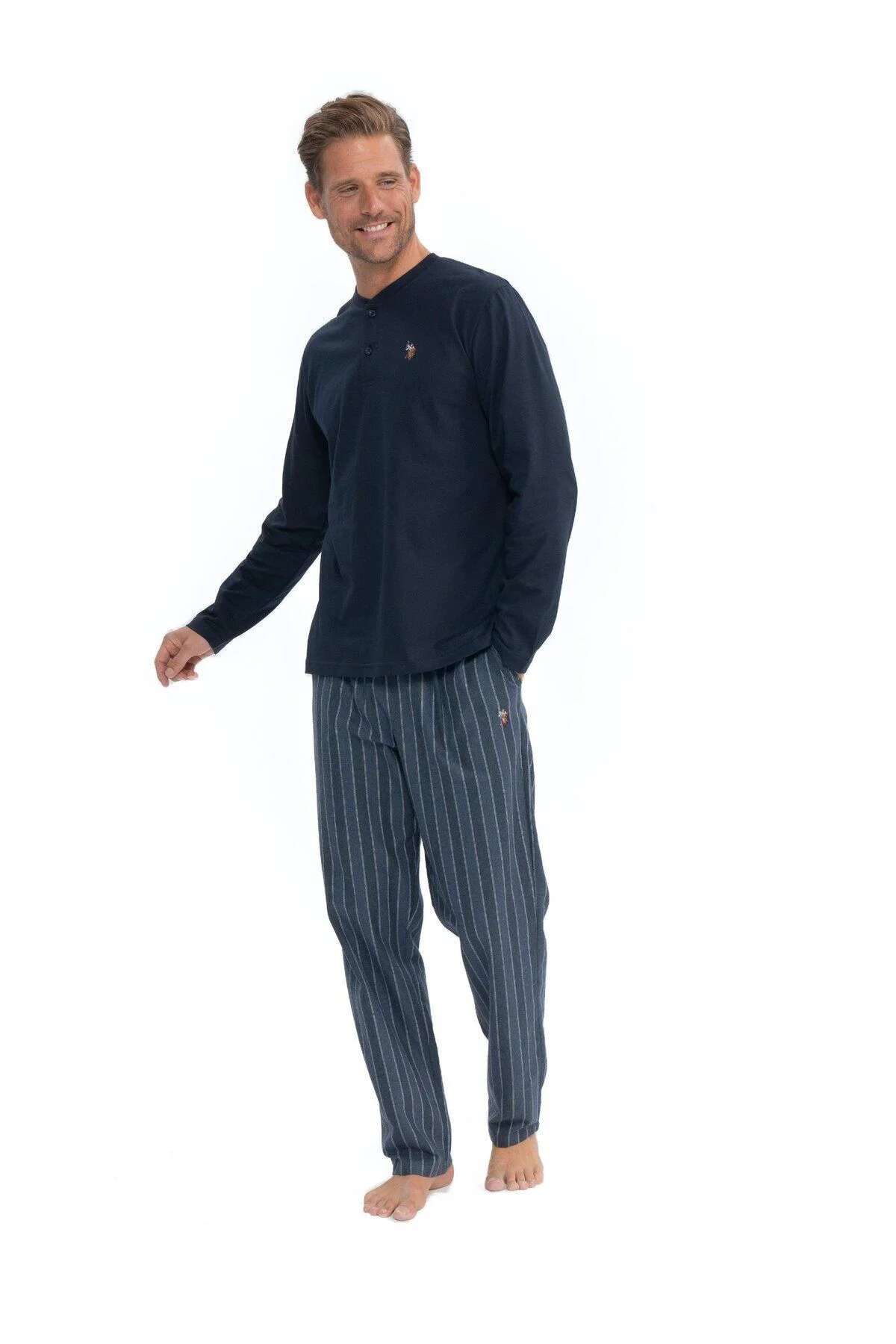 Erkek Lacivert Patlı Pijama Takımı