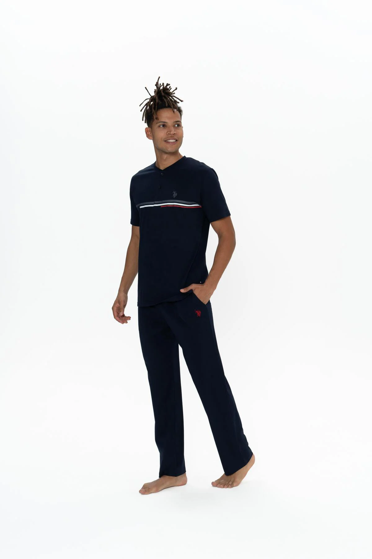 Erkek Lacivert Battal Pijama Takım