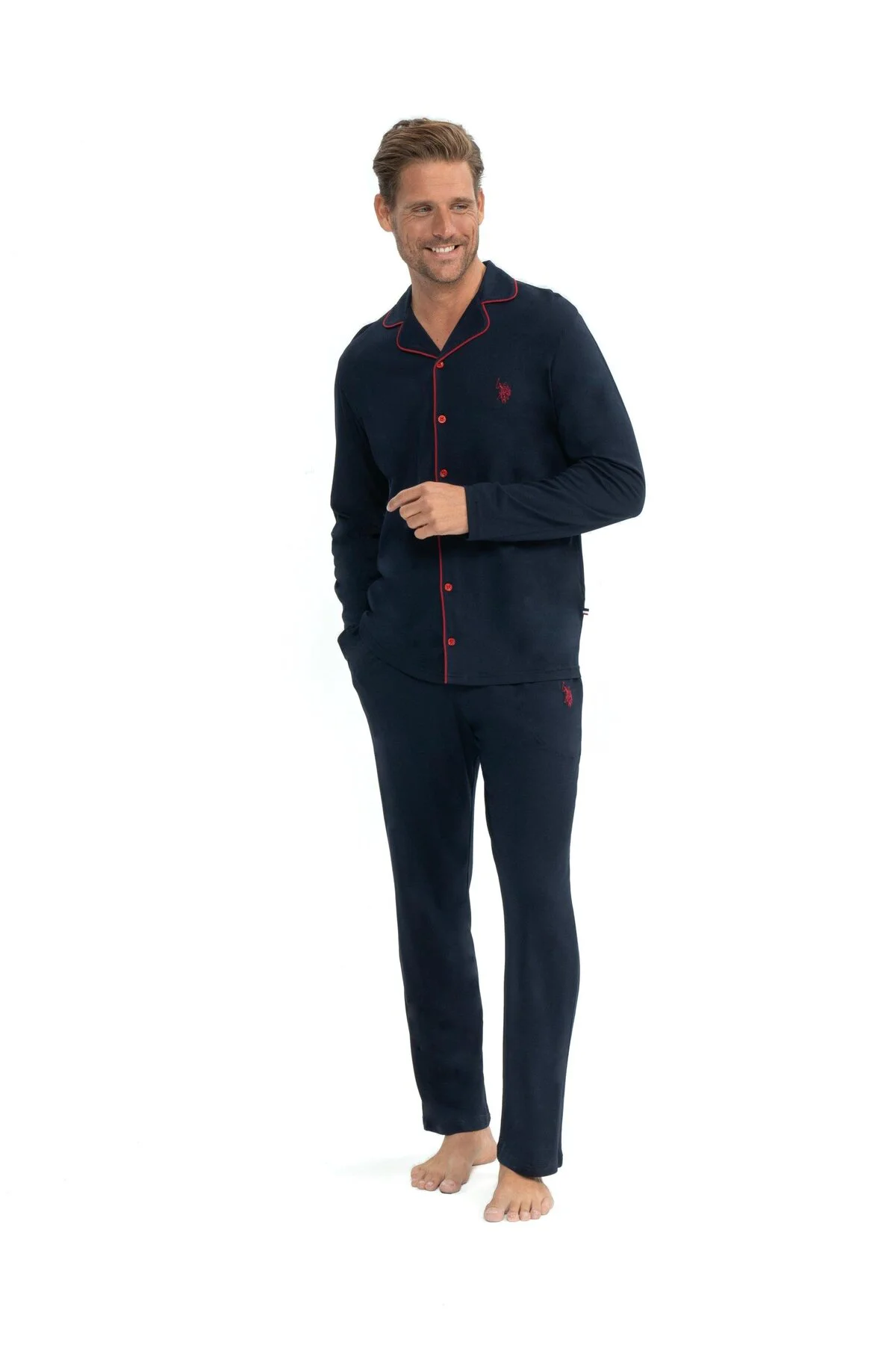 U.S. Polo Assn. -  Erkek Lacivert Boydan Patlı Pijama Takımı