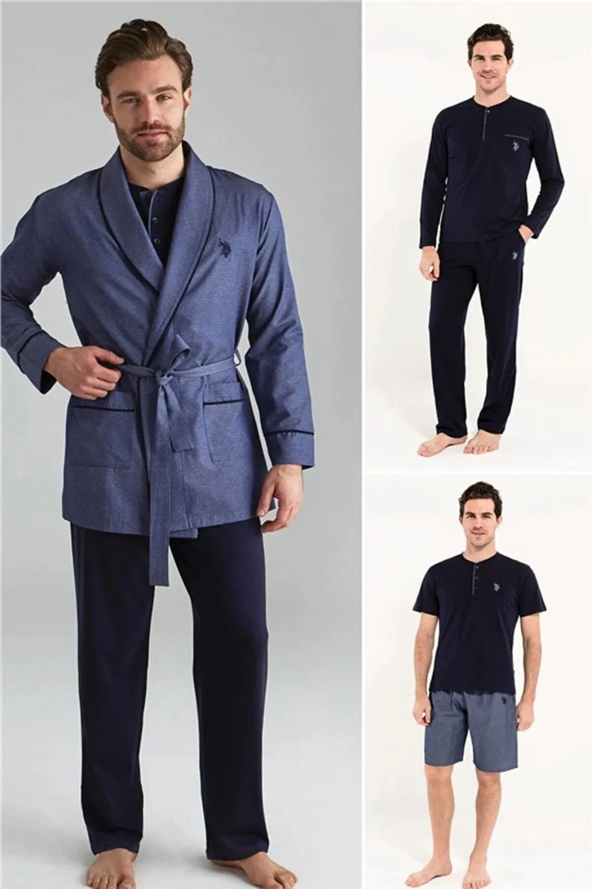Erkek Pamuklu Pijama Takımı Çeyiz Seti  Kutulu  E.1L.1.9.0I.44.F