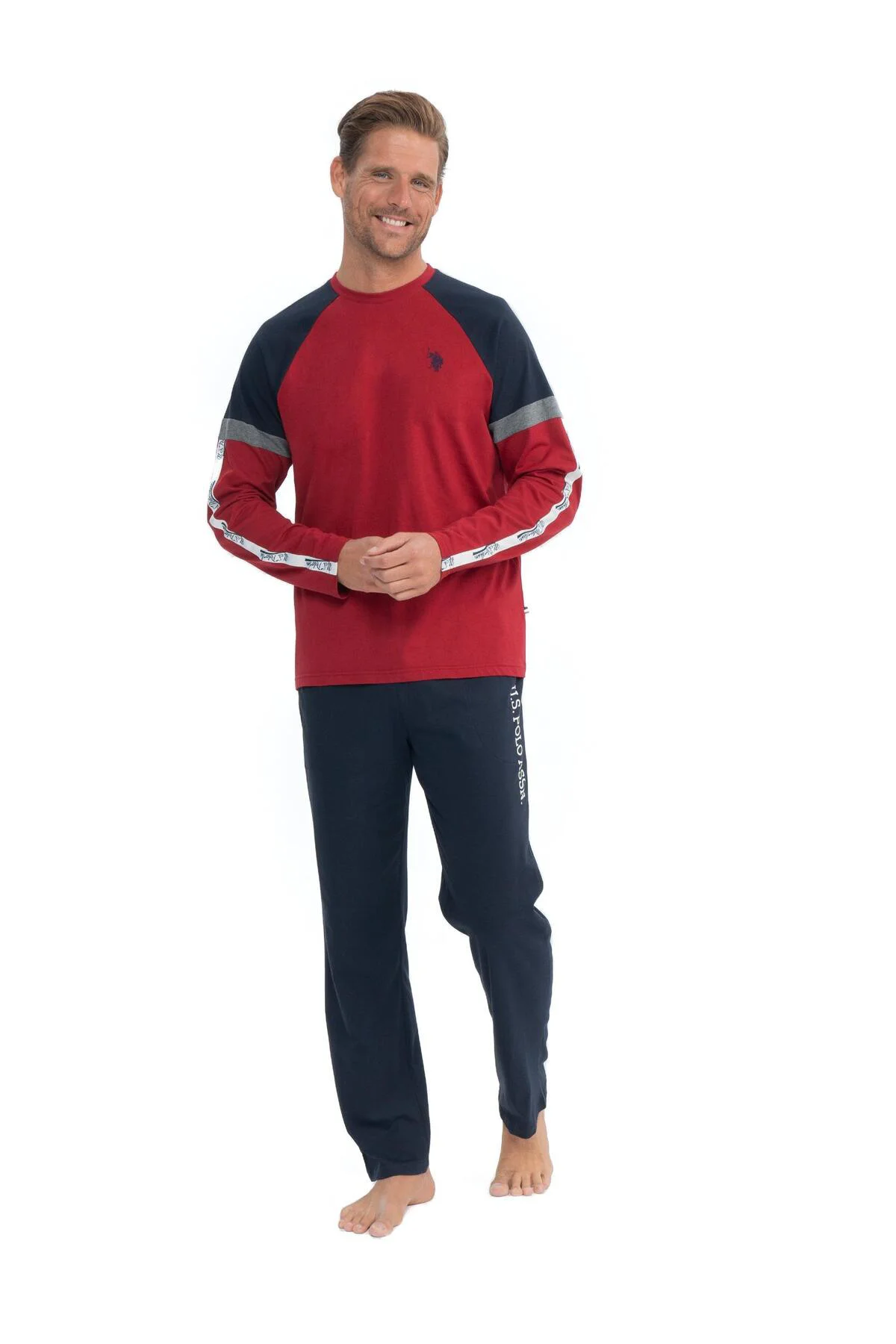 U.S. Polo Assn. Erkek Uzun Kollu Yuvarlak Yaka Eşofman Pijama Tak