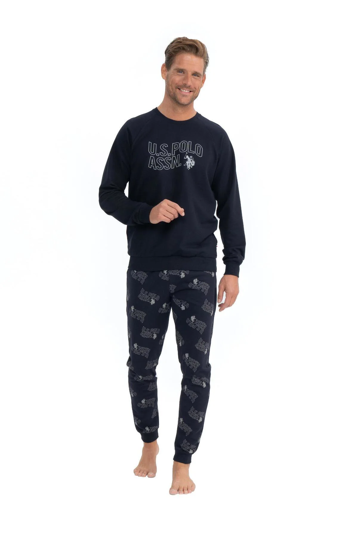 U.S. Polo Assn. Erkek Uzun Kollu Yuvarlak Yaka Eşofman Pijama Tak
