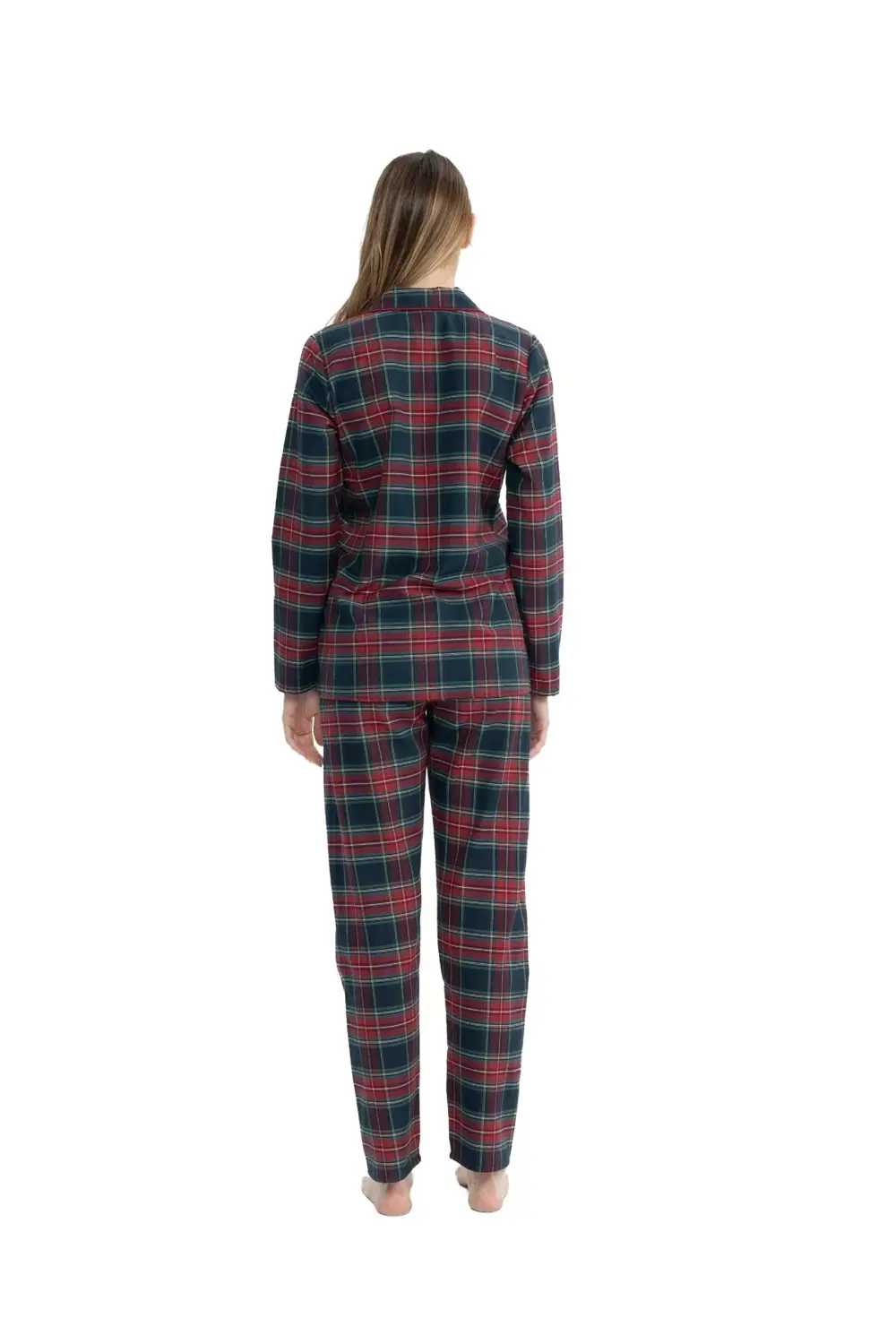 U.S. Polo Assn. Kadın Boydan Patlı Ekoseli Ev Giyim Pijama KA81.B