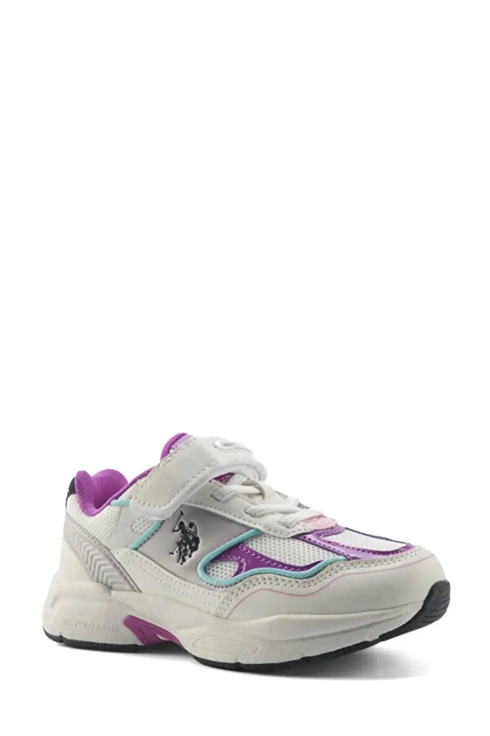 U.S. Polo Assn.  Supole 5Fx Cırtlı Çocuk Spor Ayakkabı Beyaz Mor