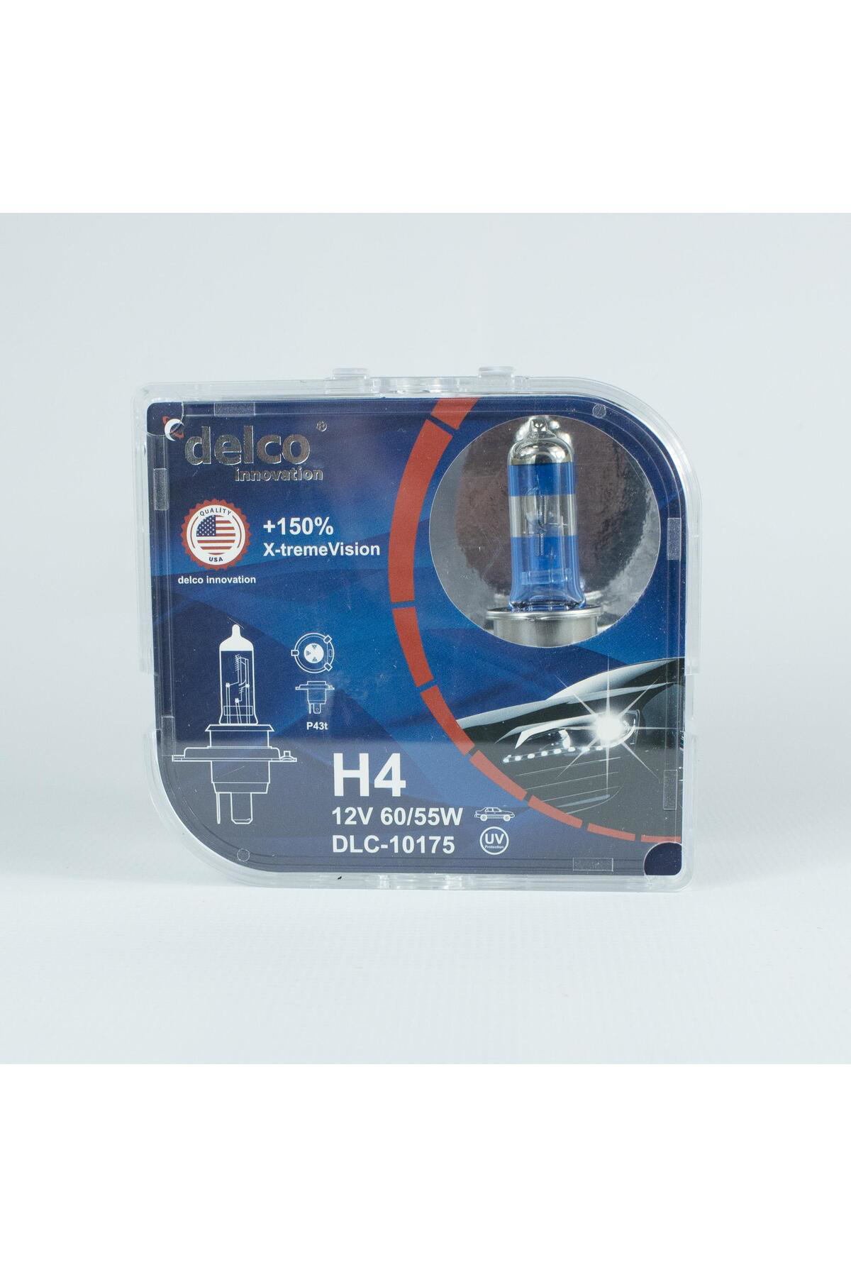 Delco U.S.A H4 X-Treme Vision +%150 Fazla İşik Far Ampulü 12 Volt