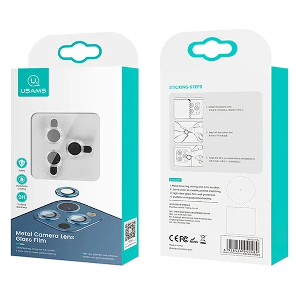 USAMS İphone 12 Pro Max 3D Metal Çerçeveli Kamera Lens Koruyucu-1852 USAMS İphone 12 Pro Max 3D Metal Çerçeveli Kamera Lens Koruyucu-1852