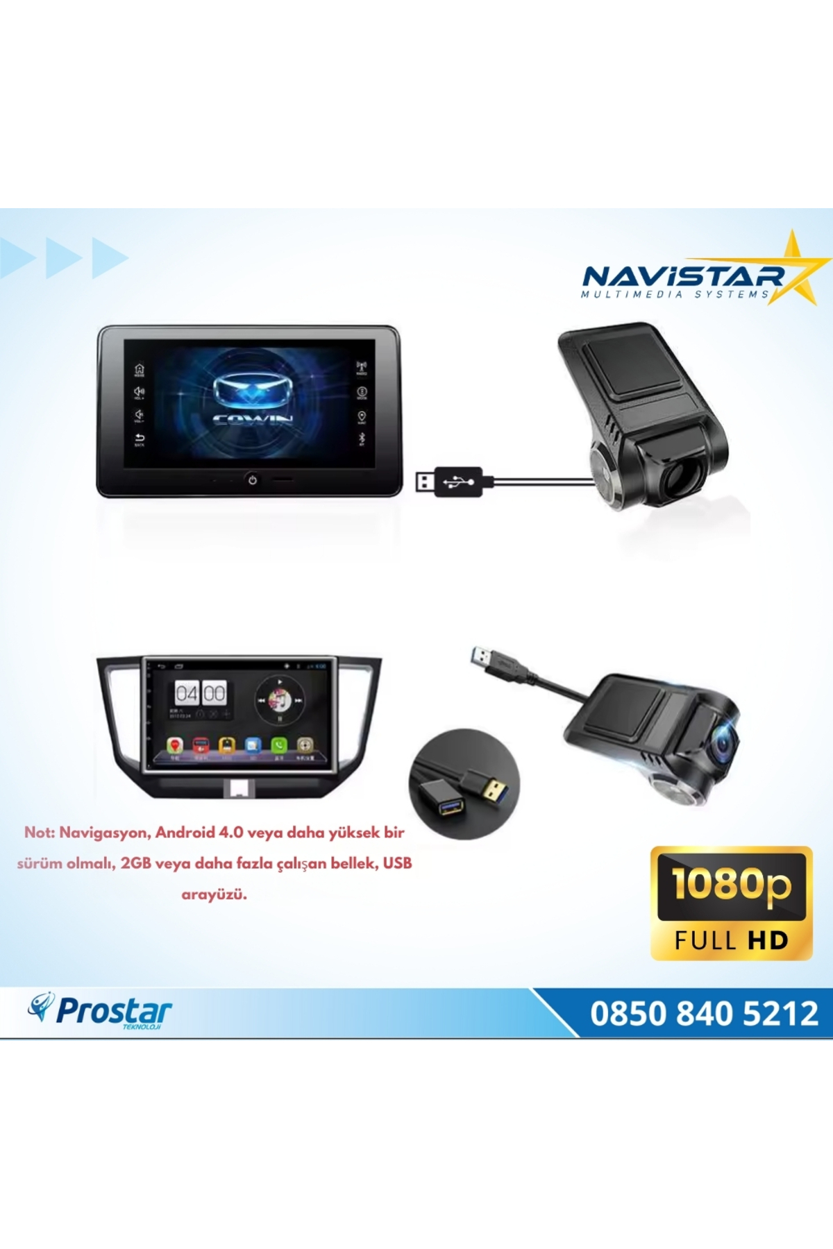 Navistar Usb 128 Gb Destekli Hd 1080P Dvr Araç Yol Sürüş Kamerası