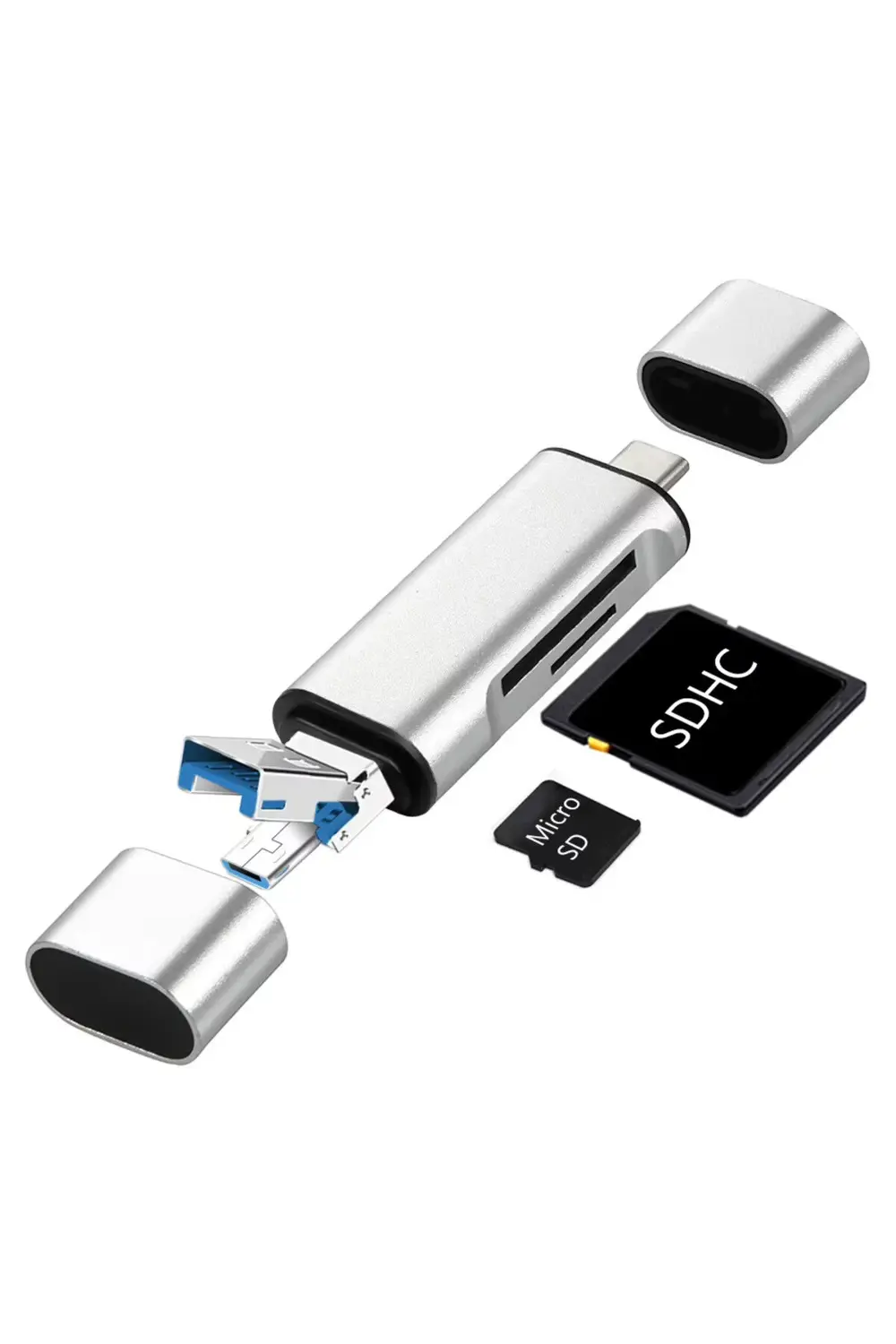 USB 2.0 3 in 1 Kart Okuyucu ve USB Çoklayıcı – Type-C, Micro USB,