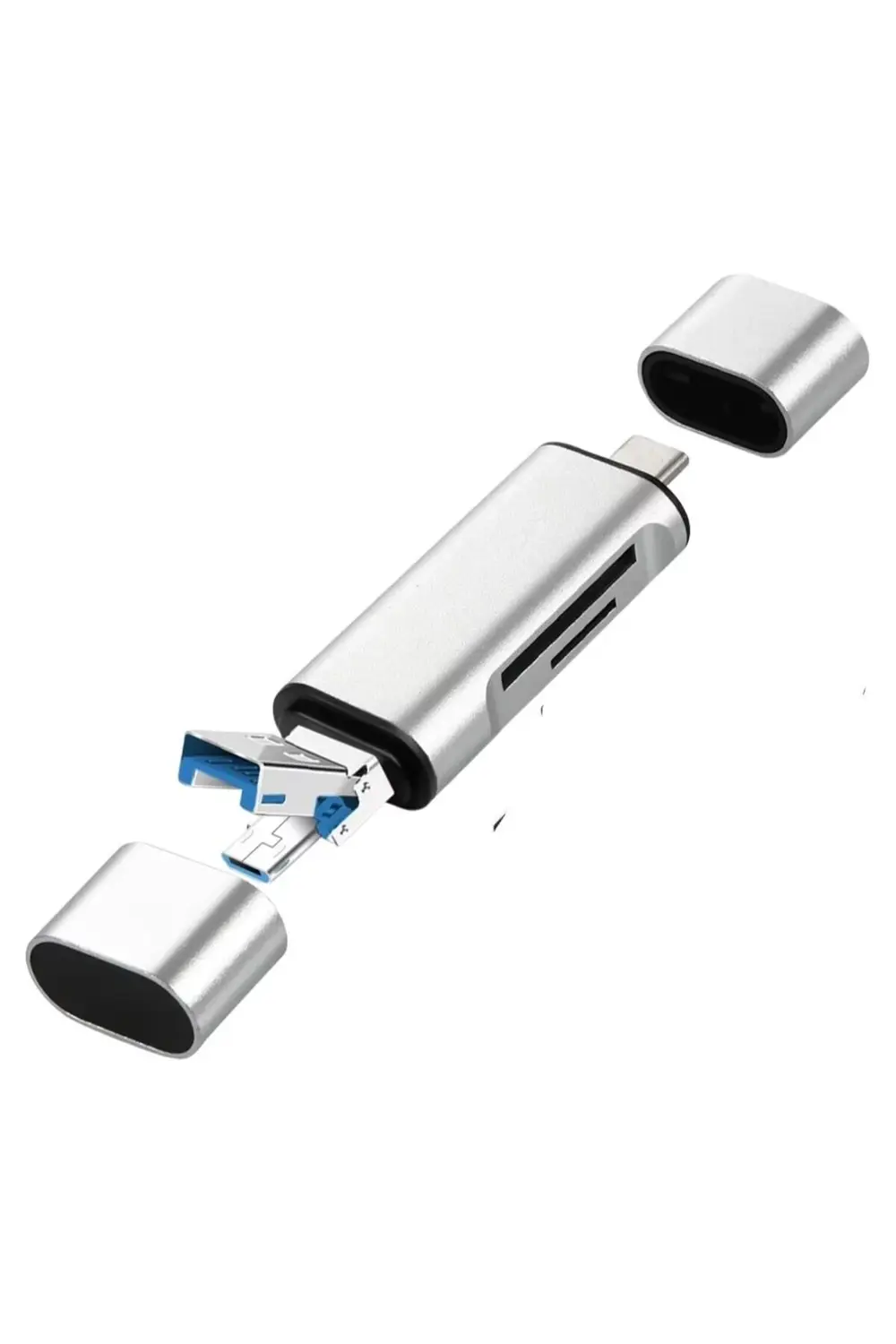 USB 2.0 3 in 1 Kart Okuyucu ve USB Çoklayıcı – Type-C, Micro USB,