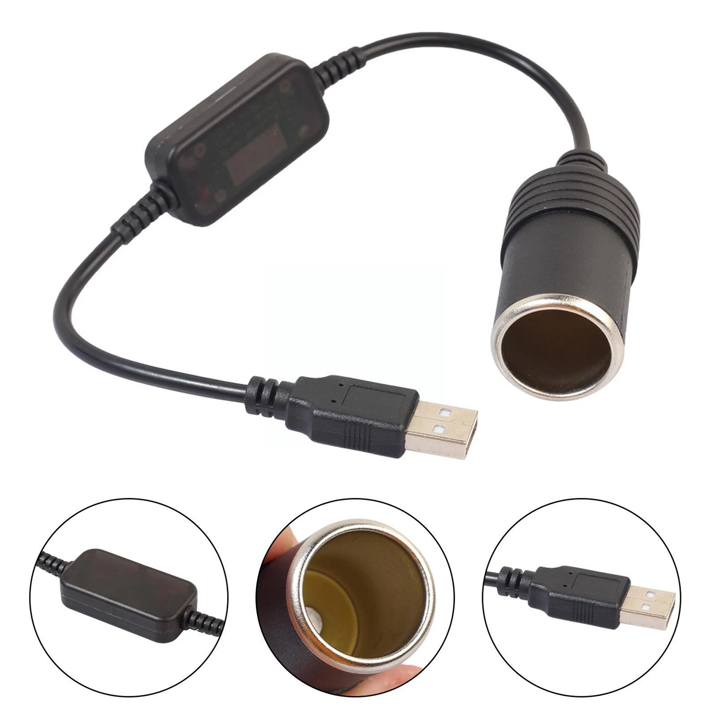 USB 2.0 5 VOLT - 2 AMPER TO 12 VOLT - 0.8 AMPER ÇAKMAK FİŞİ DİŞİ 