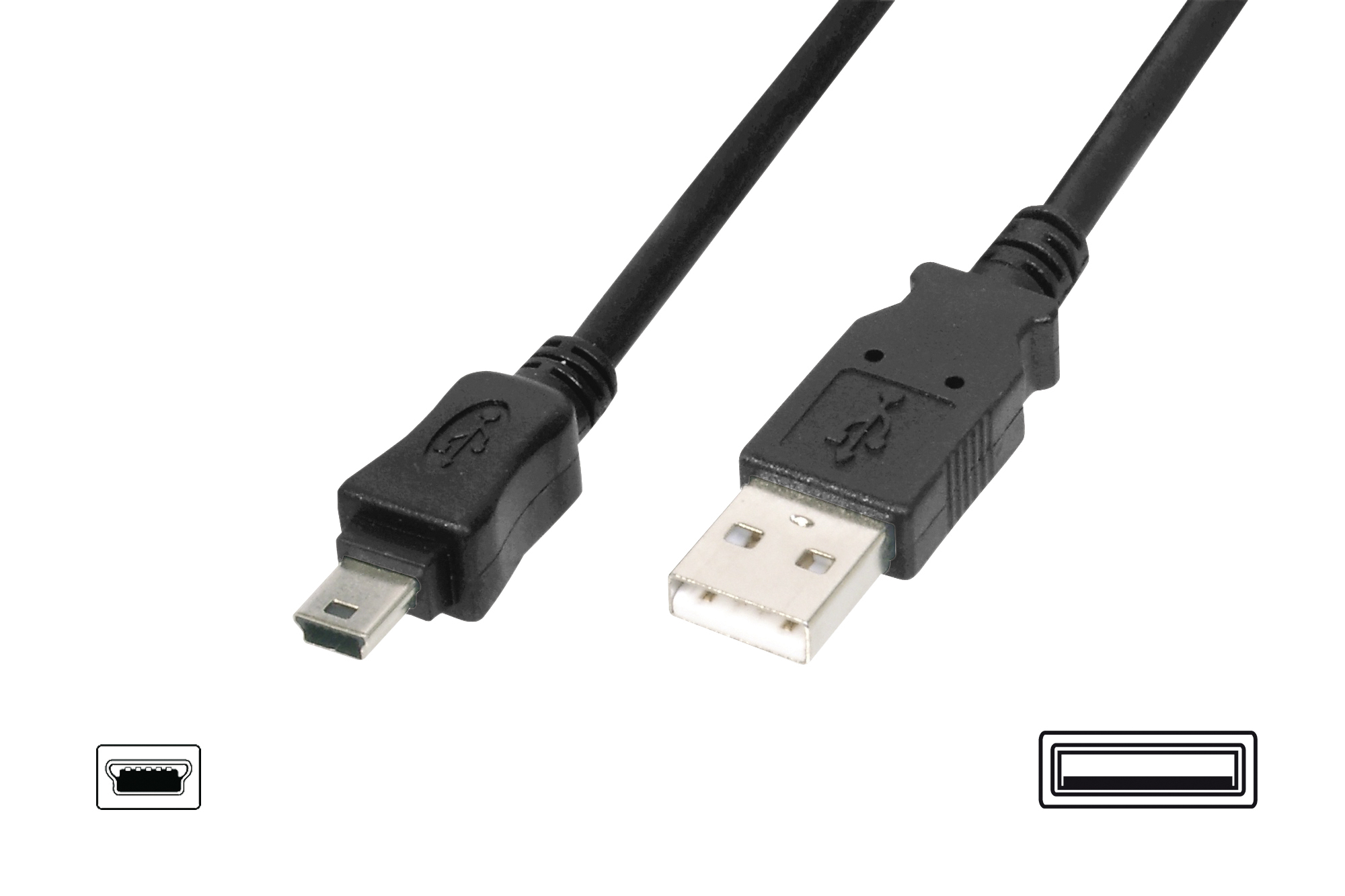 USB 2.0 Bağlantı Kablosu, USB A Erkek - USB mini B (5 pin) Erkek,