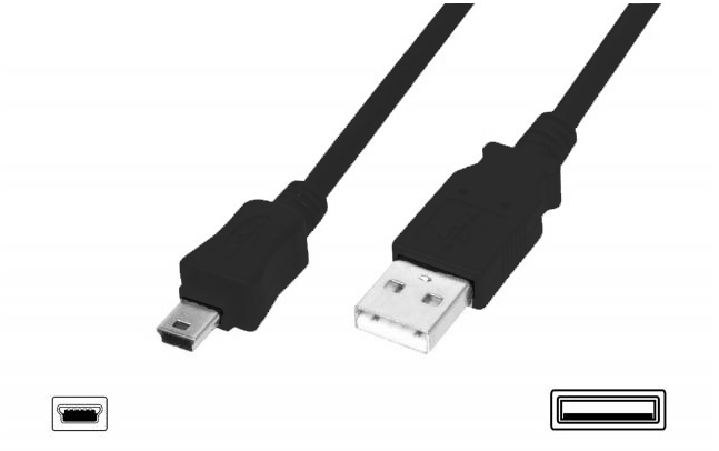 USB 2.0 Bağlantı Kablosu, USB A Erkek - USB mini B (5 pin) Erkek,
