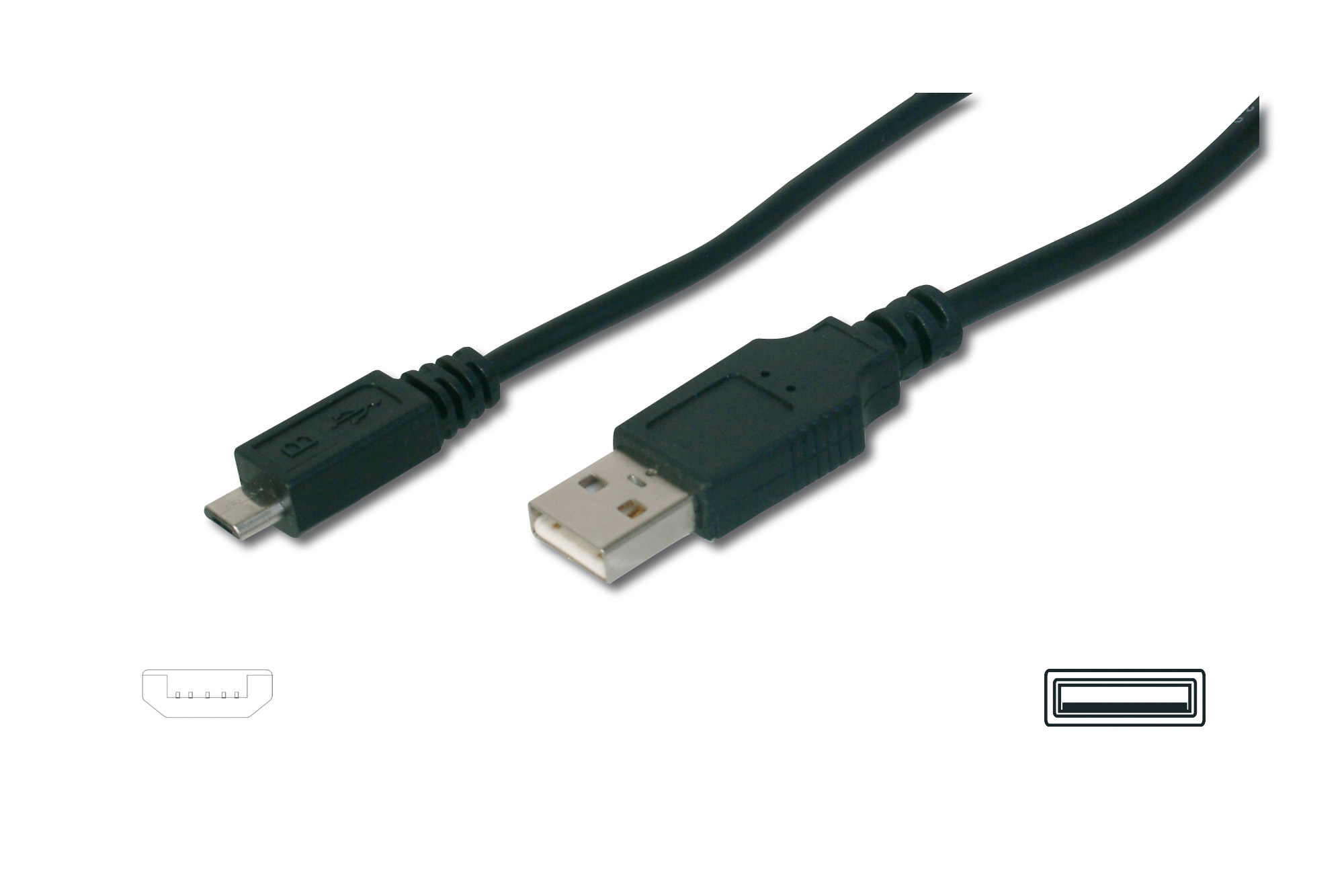 USB 2.0 Bağlantı Kablosu, USB A Erkek - micro USB B Erkek, 1.80 m