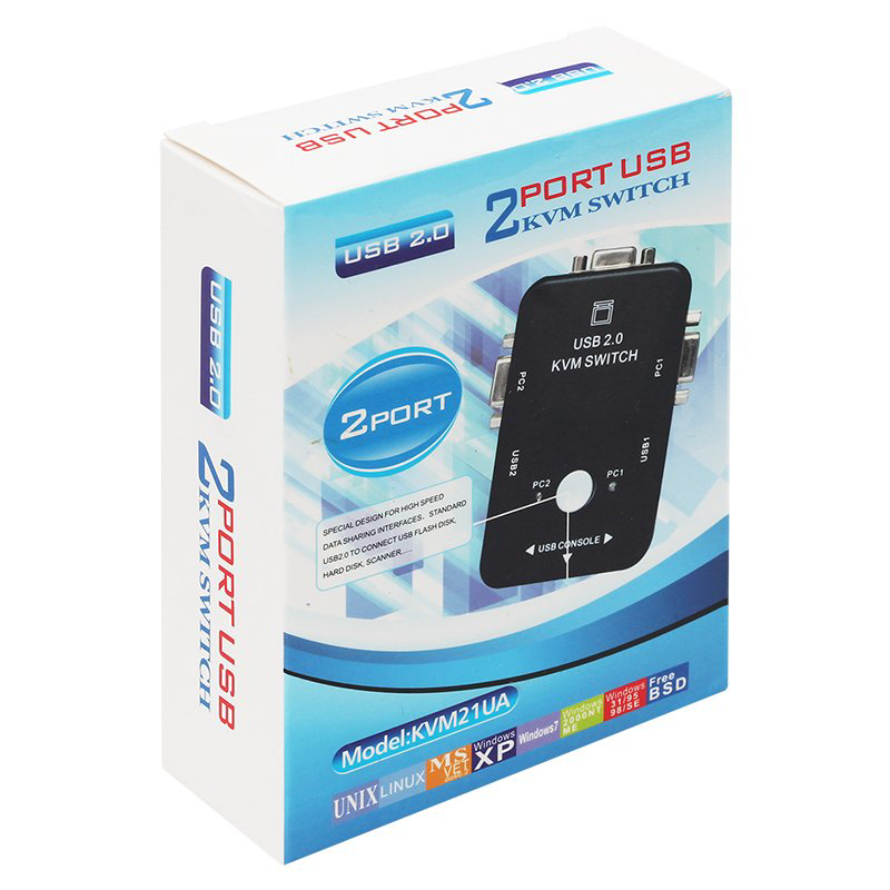 USB 2.0 MANUEL 2 PORT KVM SWITCH (4741)