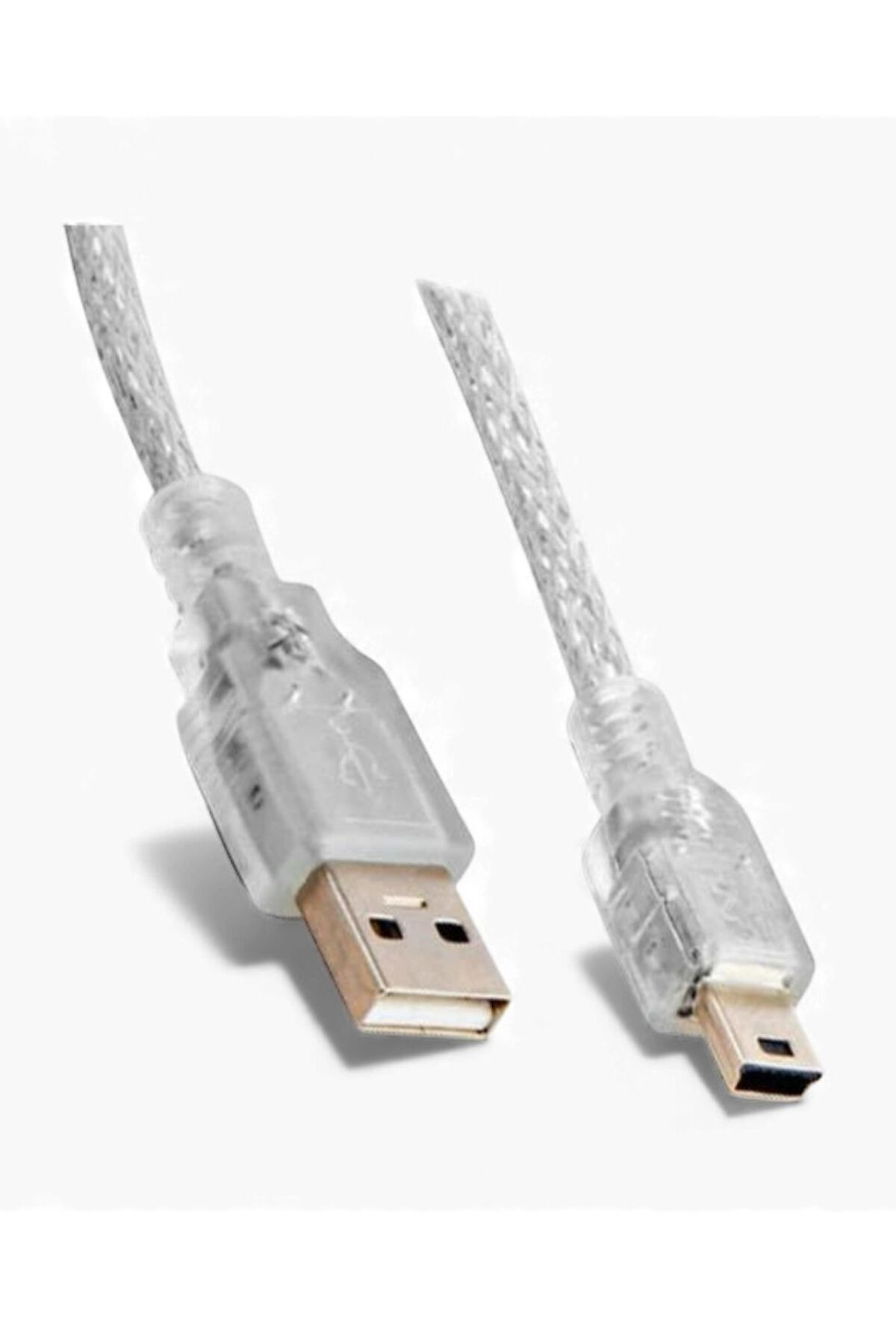 USB 2.0 Şeffaf Mini 5 Pin Kablo 3 Metre – Veri ve Şarj Bağlantı K